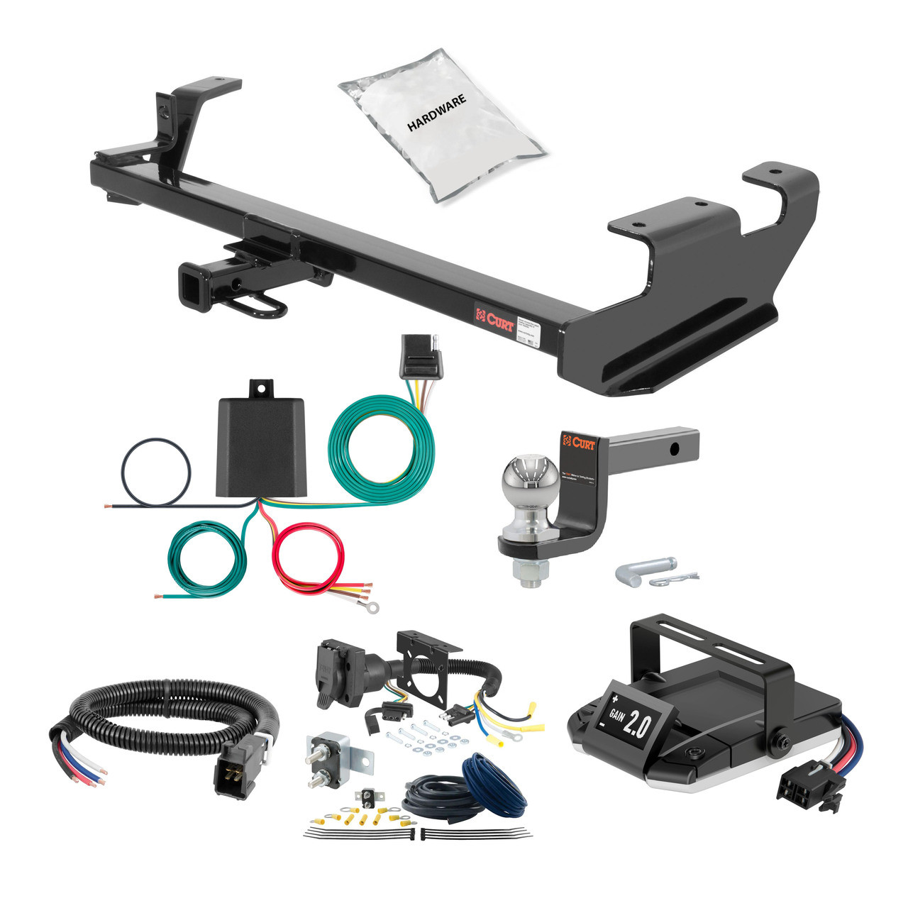 15-18 Chevrolet City Express 2 CURT Trailer Hitch + Assure Proportional Brake Controller Kit HBCW318 thumbnail 0