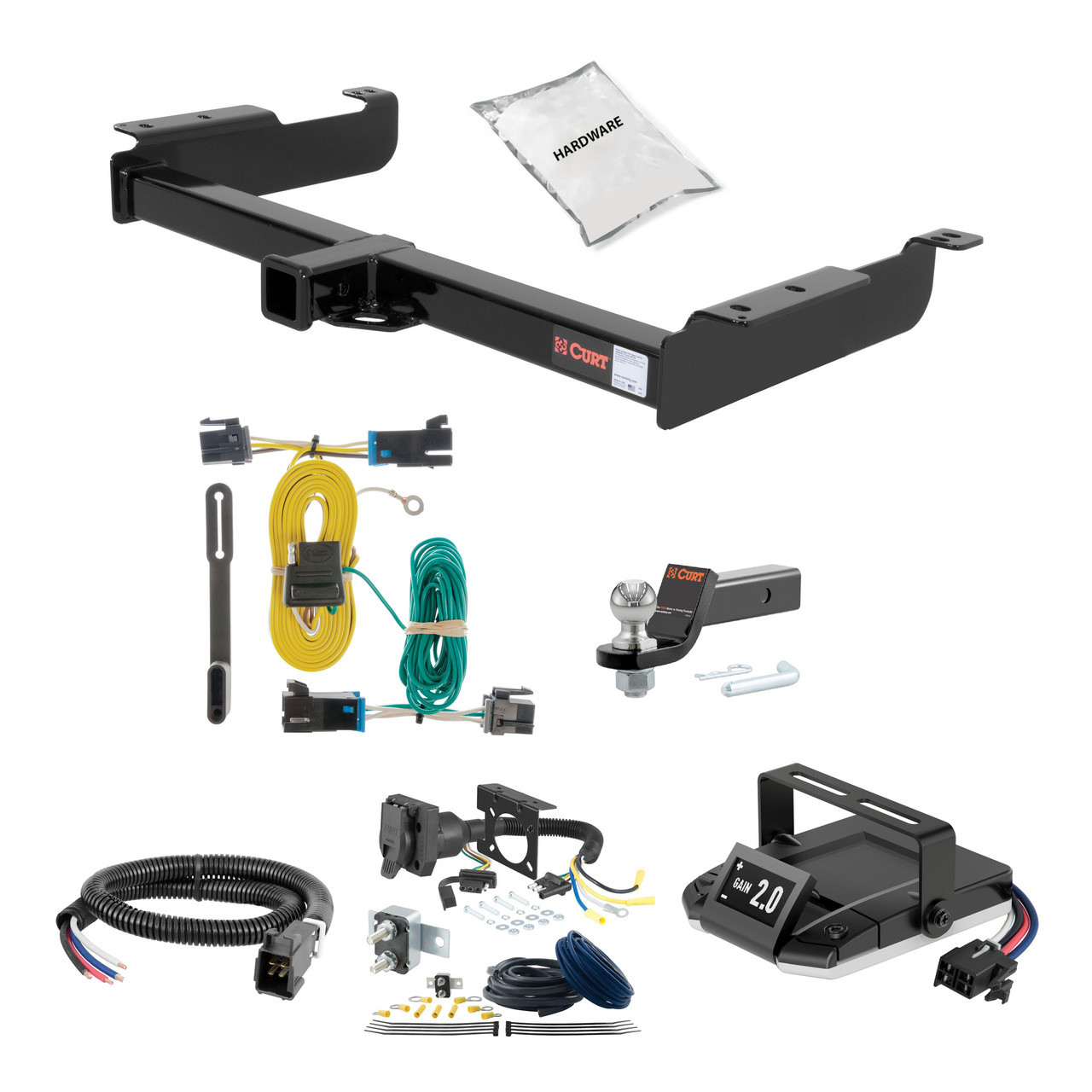 96-14 Chevrolet Express 1500 2 CURT Trailer Hitch + Assure Proportional Brake Controller Kit HBCW348 thumbnail 0