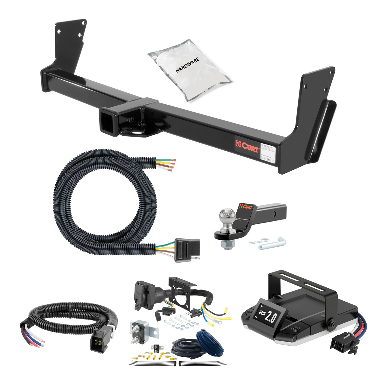 73-91 Chevrolet Blazer Full size 2 CURT Trailer Hitch + Assure Proportional Brake Controller Kit HBCW263 thumbnail 0