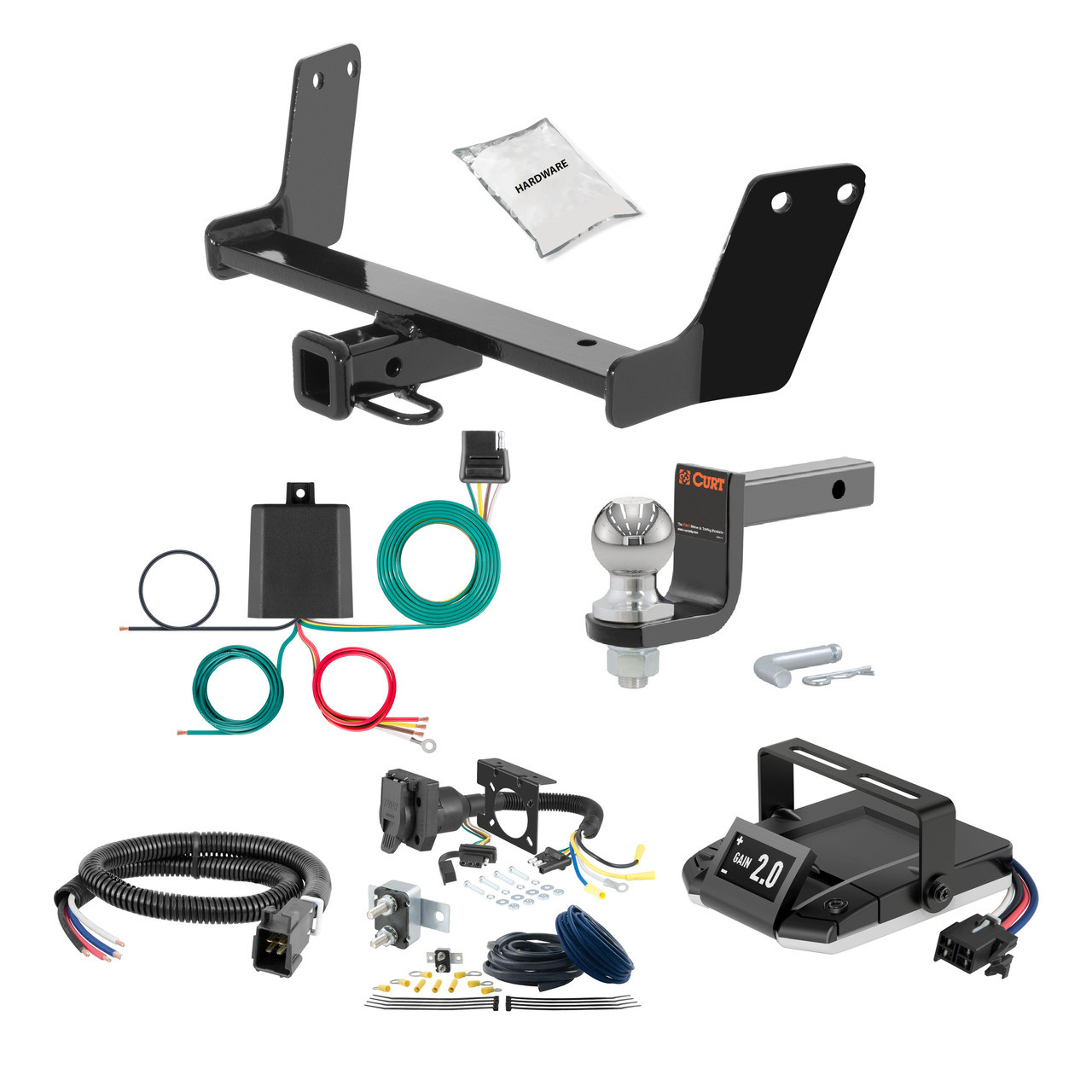 00-05 Volkswagen Passat Sedan, 4MOTION, excluding W8 1.25 CURT Trailer Hitch + Assure Proportional Brake Controller Kit HBCW2506 thumbnail 0