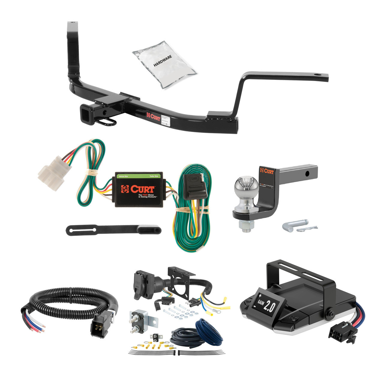 07-11 HONDA CR-V 2 CURT Trailer Hitch + Assure Proportional Brake Controller Kit HBCW1355 thumbnail 0