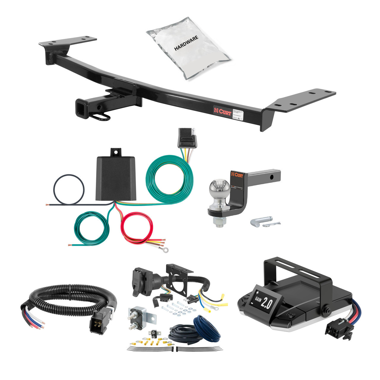 91-95 Volvo 940 1.25 CURT Trailer Hitch + Assure Proportional Brake Controller Kit HBCW2535 thumbnail 0