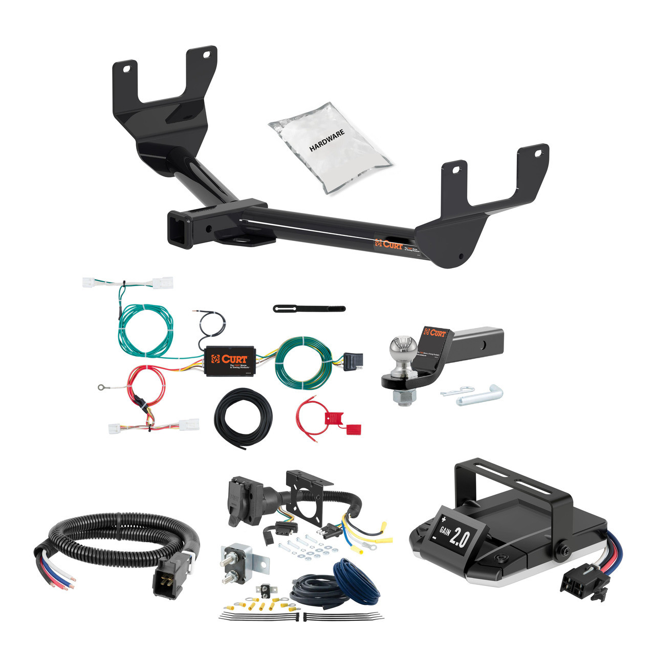 17-21 Lexus NX300h 1.25 CURT Trailer Hitch + Assure Proportional Brake Controller Kit HBCW1692 thumbnail 0