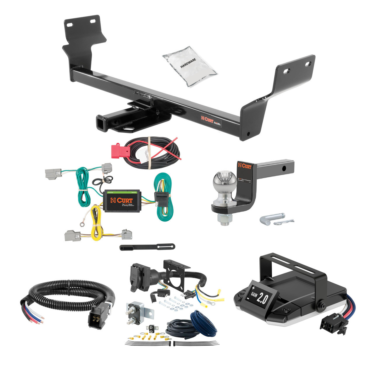 11-15 Chrysler CHRYSLER  1.25 CURT Trailer Hitch + Assure Proportional Brake Controller Kit HBCW623 thumbnail 0