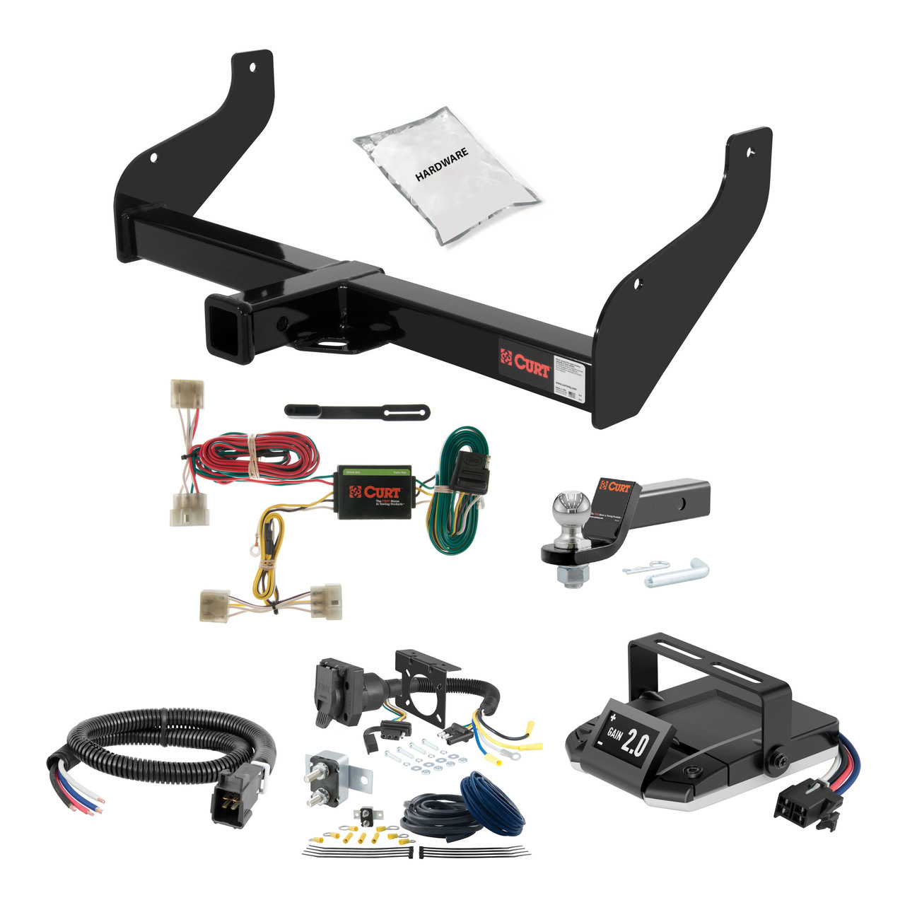 95-04 KIA Sportage Convertible 1.25 CURT Trailer Hitch + Assure Proportional Brake Controller Kit HBCW1642 thumbnail 0
