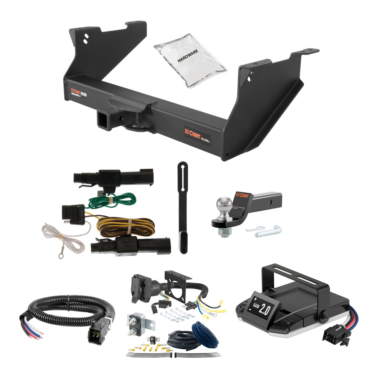 03-10 Dodge Ram 2500 Excluding factory receiver 2.5 CURT Trailer Hitch + Assure Proportional Brake Controller Kit HBCW731 thumbnail 0
