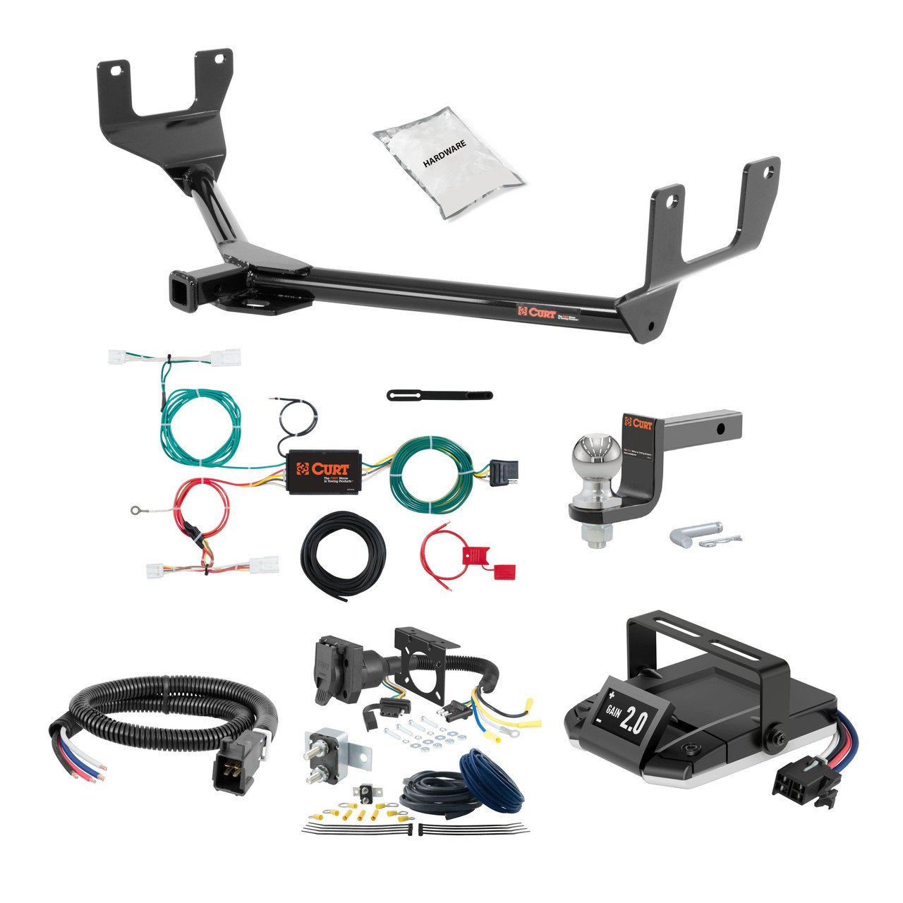 15-21 Lexus NX300h 2 CURT Trailer Hitch + Assure Proportional Brake Controller Kit HBCW1693 thumbnail 0