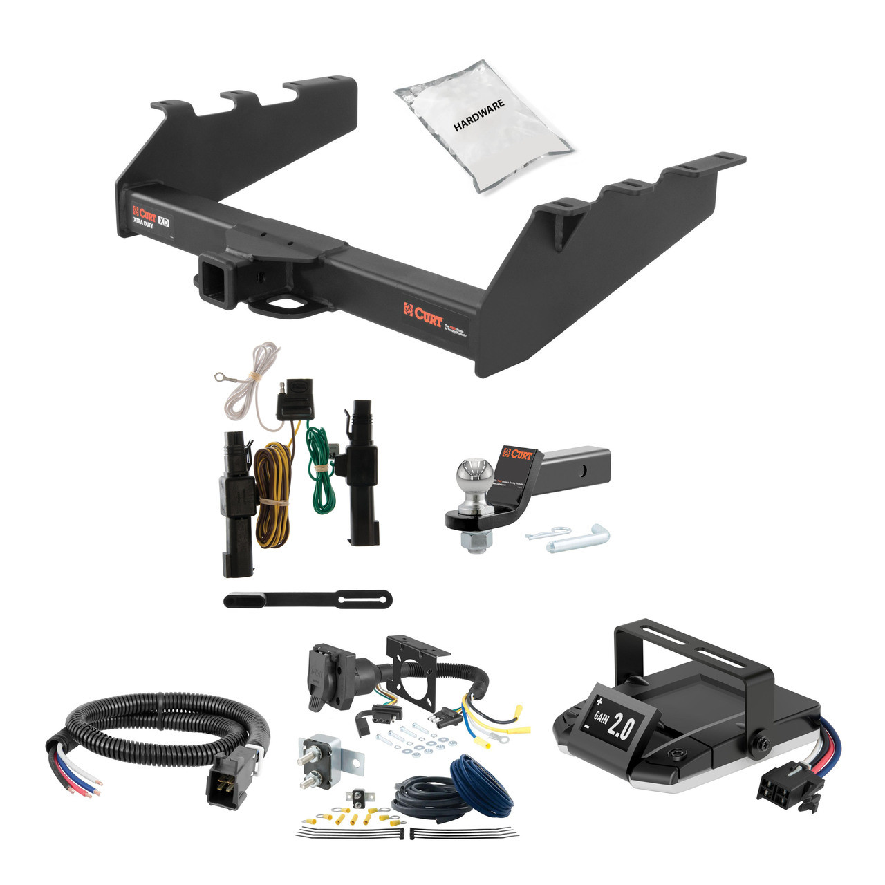 94-02 Dodge Ram 3500  With factory bumper 2 CURT Trailer Hitch + Assure Proportional Brake Controller Kit HBCW749 thumbnail 0