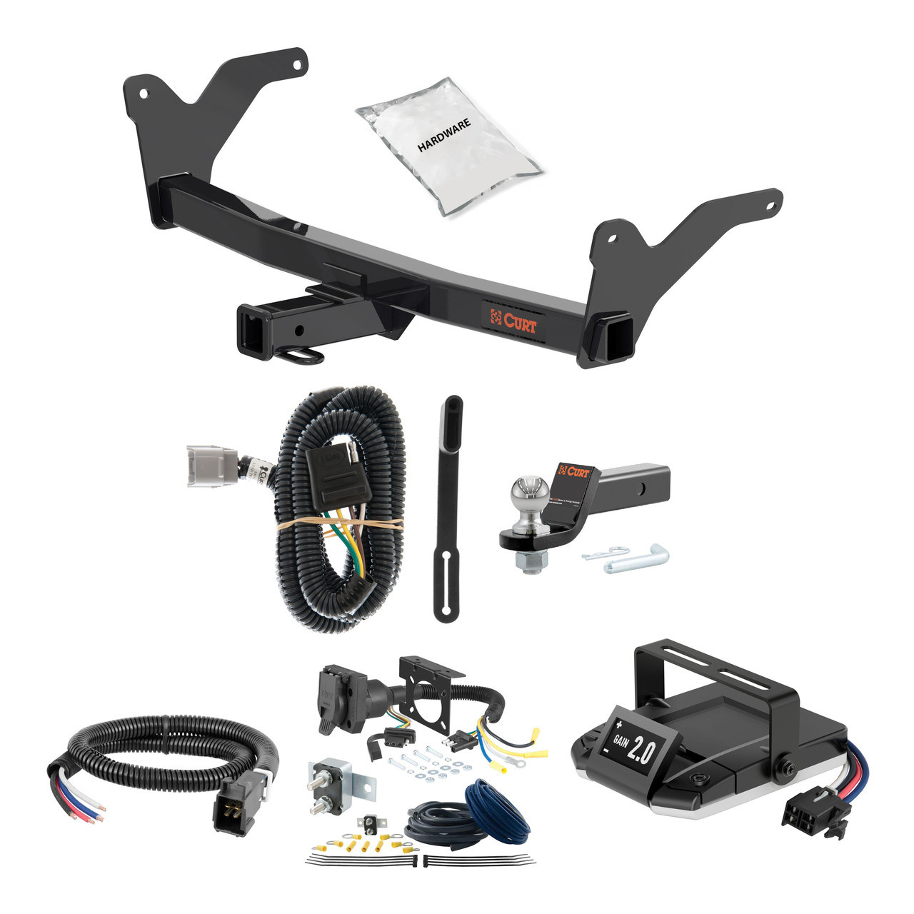 24-24 Lexus TX550h+ 2 CURT Trailer Hitch + Assure Proportional Brake Controller Kit HBCW1718 thumbnail 0