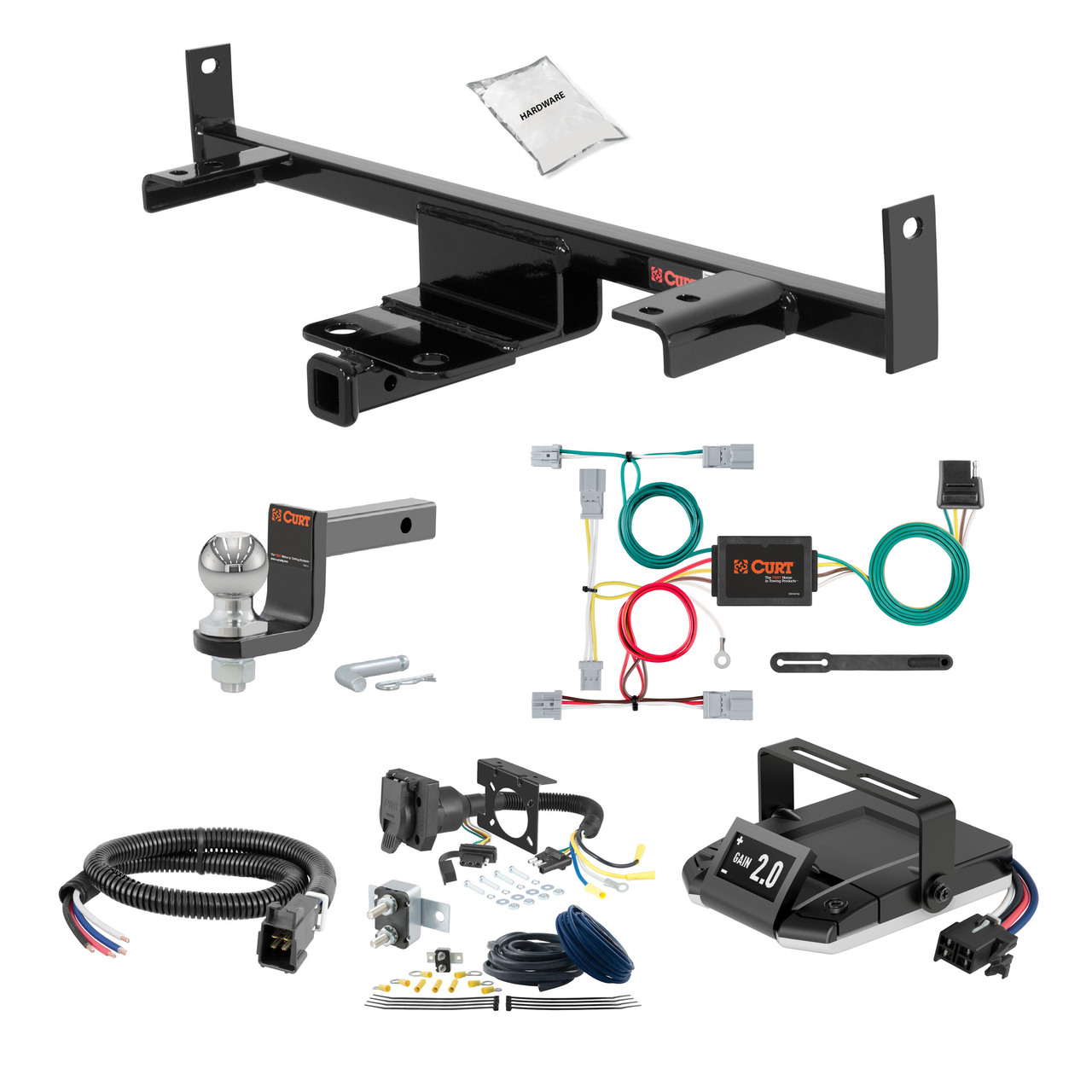 10-13 Mazda 3 Hatchback 1.25 CURT Trailer Hitch + Assure Proportional Brake Controller Kit HBCW1760 thumbnail 0