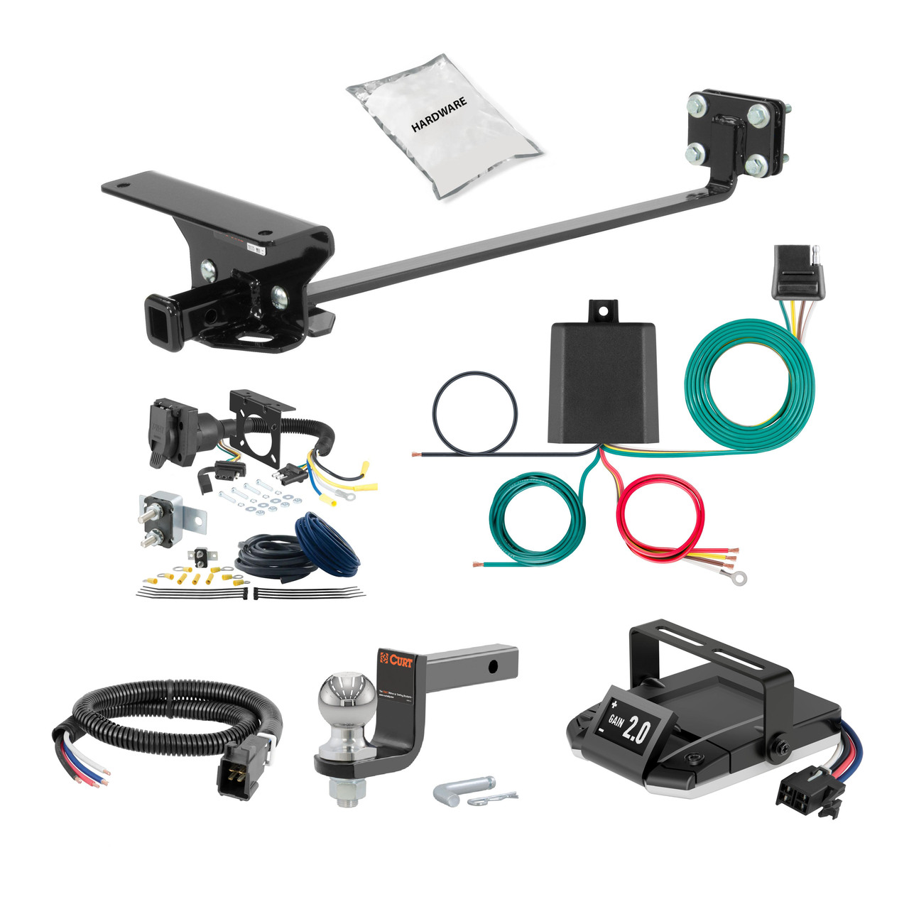 98-00 Mercedes-Benz C43 AMG 1.25 CURT Trailer Hitch + Assure Proportional Brake Controller Kit HBCW1833 thumbnail 0