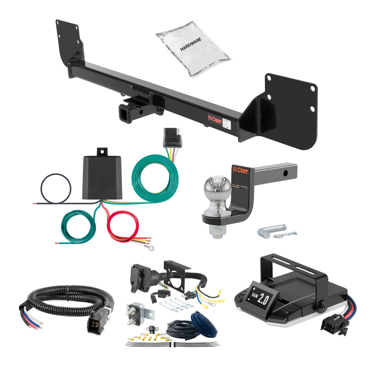 05-08 Mini Cooper Convertible, excluding 'S' model 1.25 CURT Trailer Hitch + Assure Proportional Brake Controller Kit HBCW1961 thumbnail 0