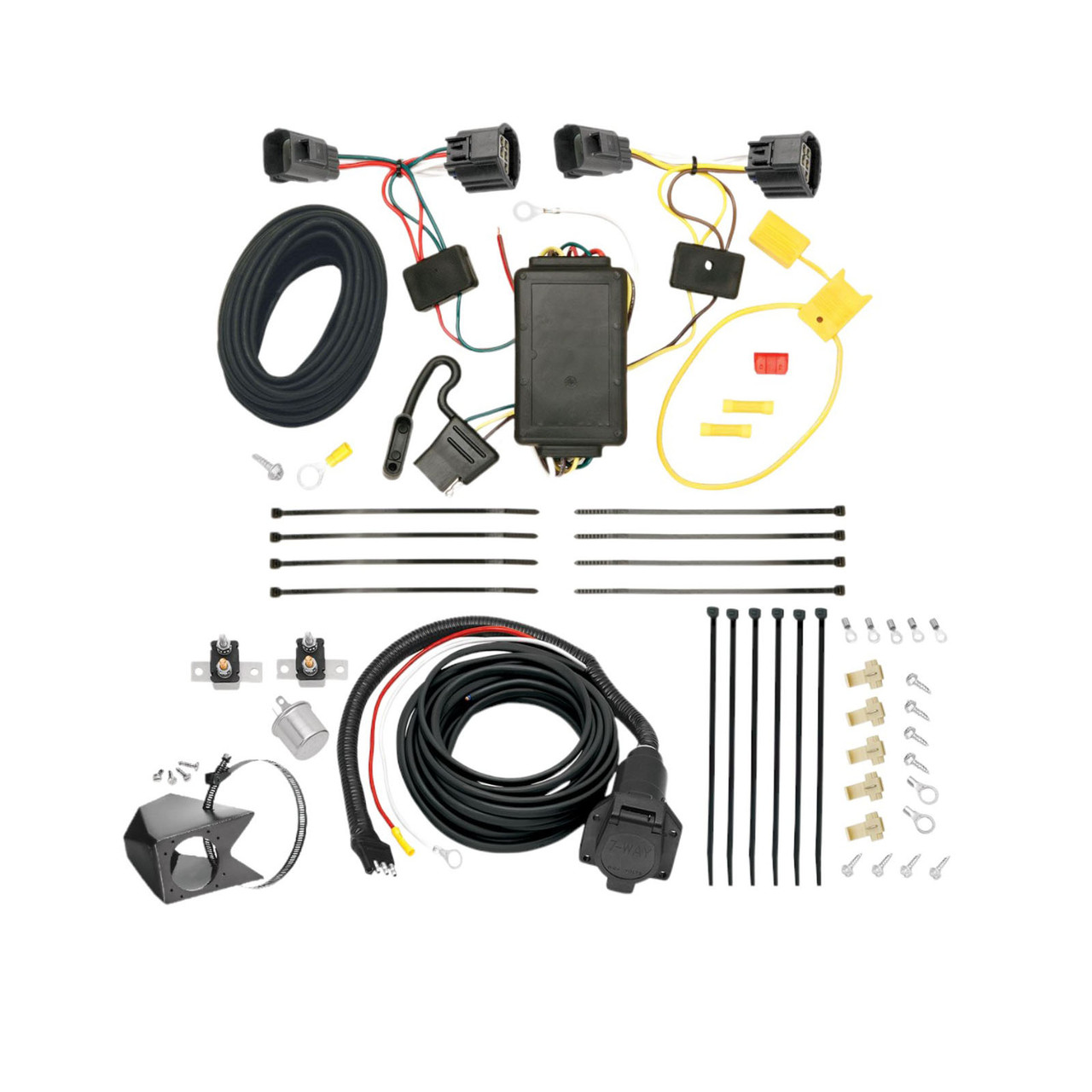 2012-2014 Ford Focus Hatchback, Except ST w/Center Exhaust Tekonsha Custom 7-Way + Brake Controller Install Kit thumbnail 0