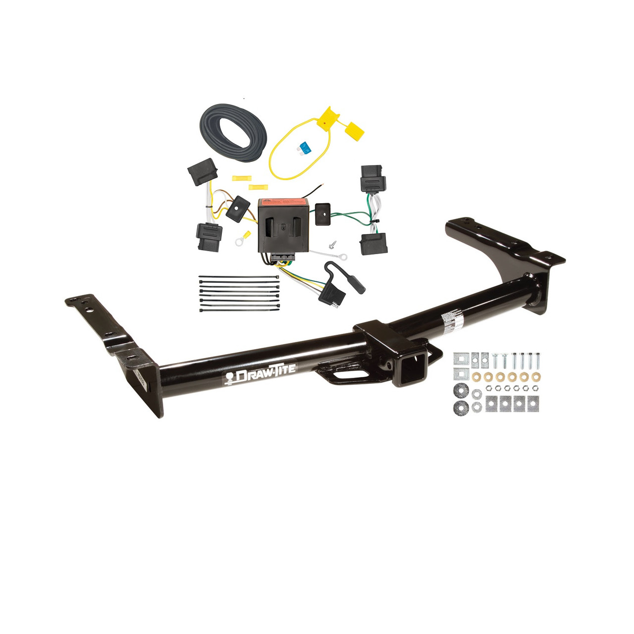 2008-2008 Ford E-250 Econoline Draw-tite Class 4 Trailer Hitch, 2 Inch Square Receiver Bundle w/ Plug-n-Play T-One Wiring Harness 75703 thumbnail 0