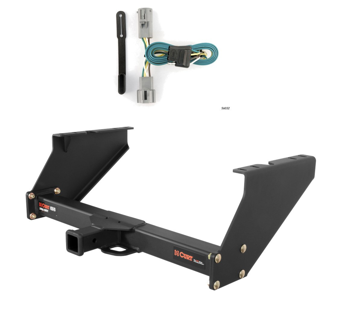 2005 - 2007 Ford F-350 Super Duty With 16" spare tire and 10" drop bumper Curt 2", Class 5 Trailer Tow Hitch + 4-flat Wiring Kit 15316 thumbnail 0