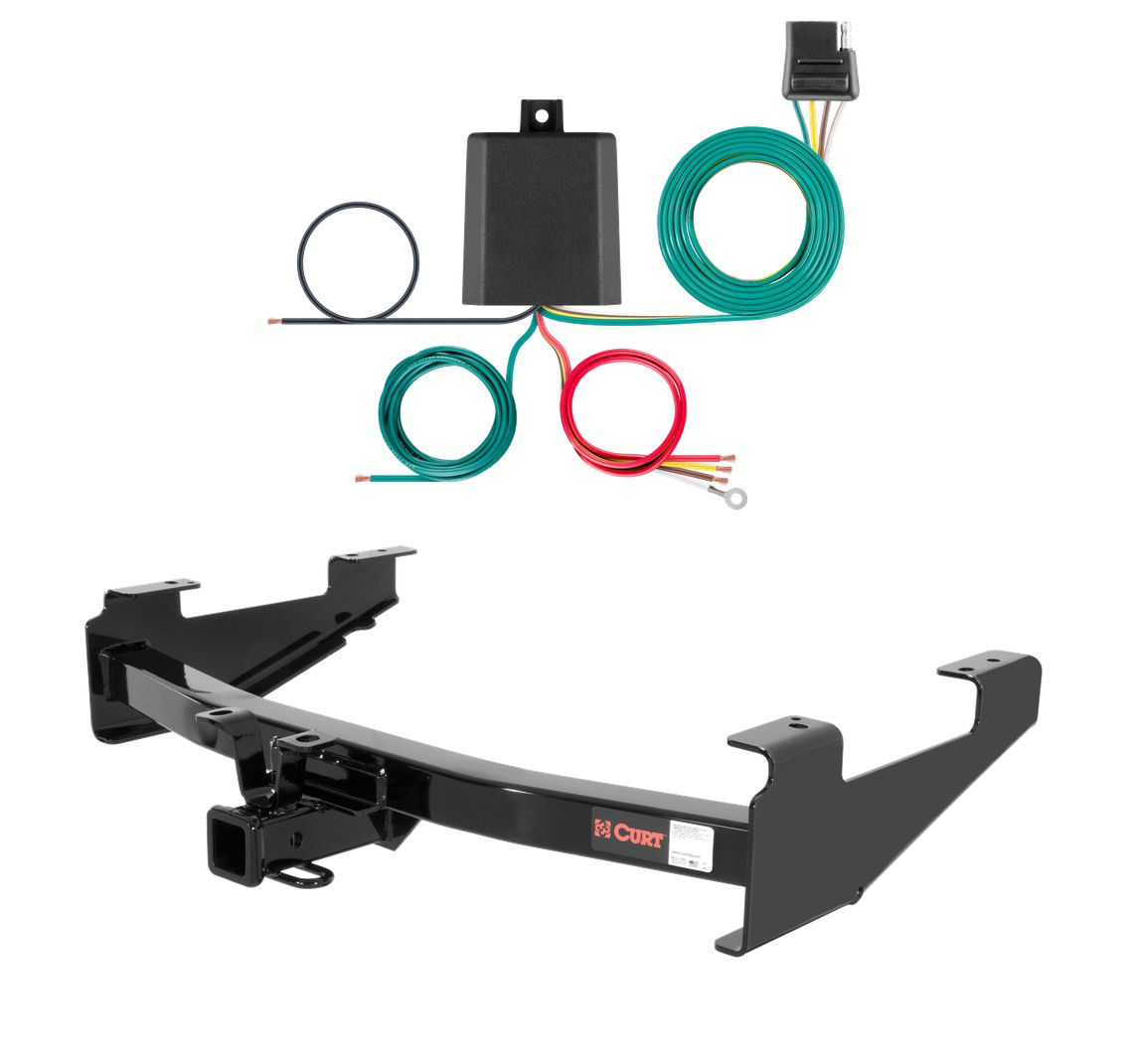 2001 - 2010 GMC Sierra 2500 HD 8' bed, excluding factory receiver, Tommy Gate lift or cab & chassis Curt 2", Class 3 Trailer Tow Hitch + 4-flat Wiring Kit 13208 thumbnail 0