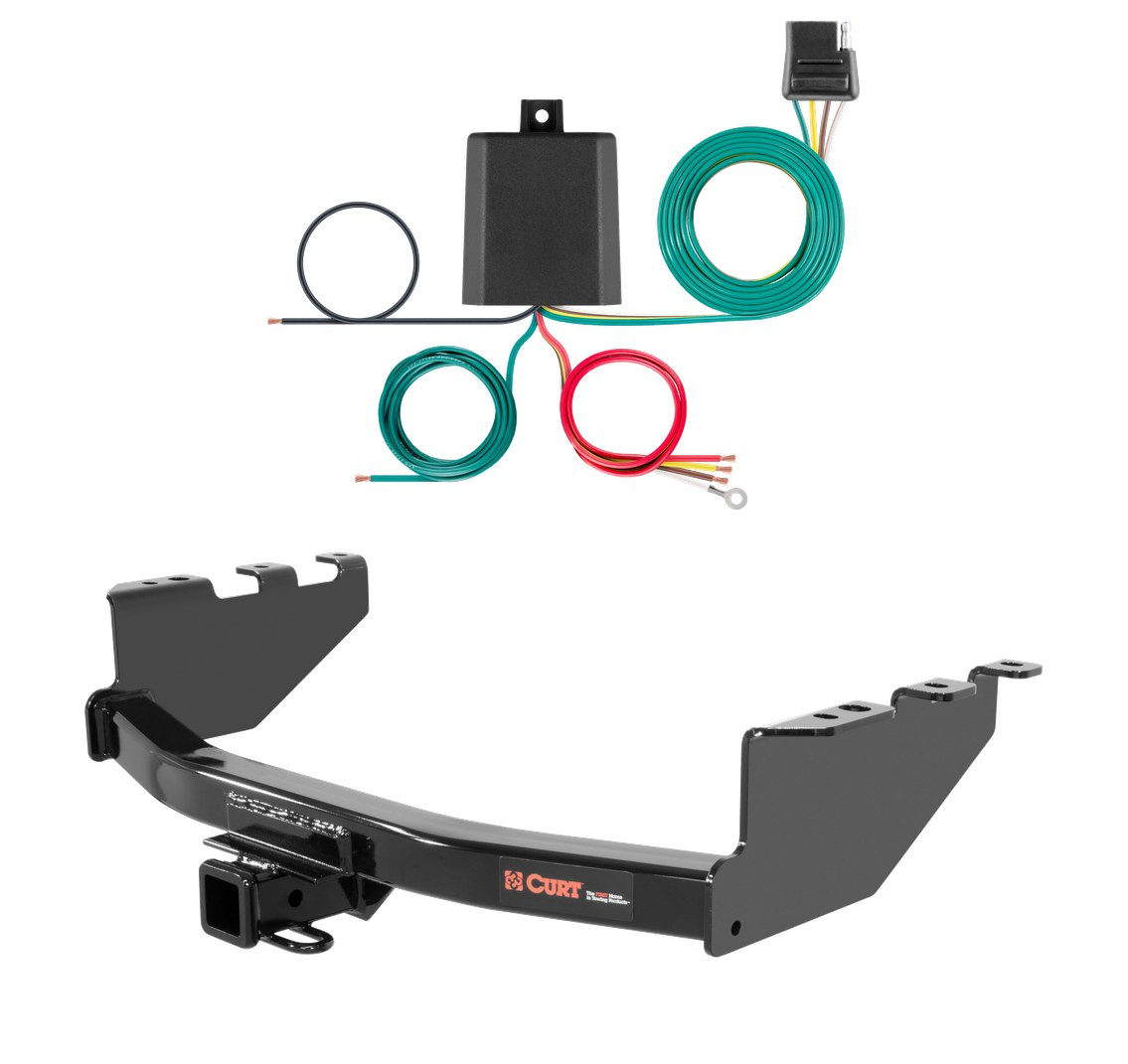 2014 - 2018 GMC Sierra 1500 Excluding roll pan bumper, Tommy Gate lift or 10" drop bumper Curt 2", Class 4 Trailer Tow Hitch + 4-flat Wiring Kit 14006 thumbnail 0
