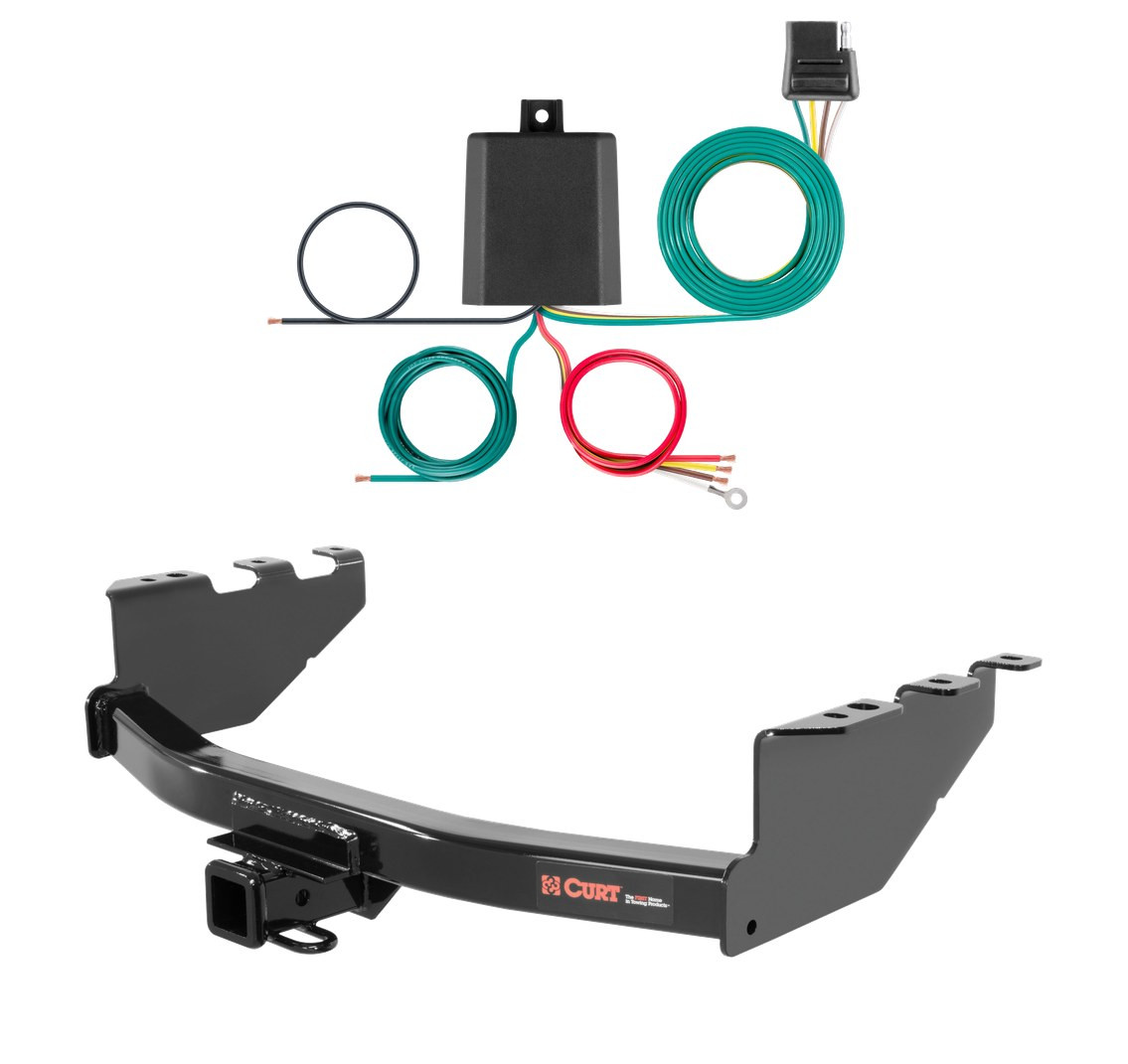 2014 - 2018 GMC Sierra 1500 Excluding roll pan bumper, Tommy Gate lift or 10" drop bumper Curt 2", Class 3 Trailer Tow Hitch + 4-flat Wiring Kit 13175 thumbnail 0