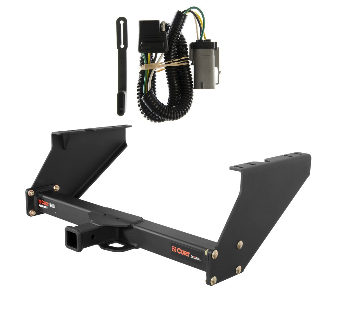 2002 - 2003 Ford F-350 Super Duty With 16" spare tire and 10" drop bumper Curt 2", Class 5 Trailer Tow Hitch + 4-flat Wiring Kit 15316 thumbnail 0