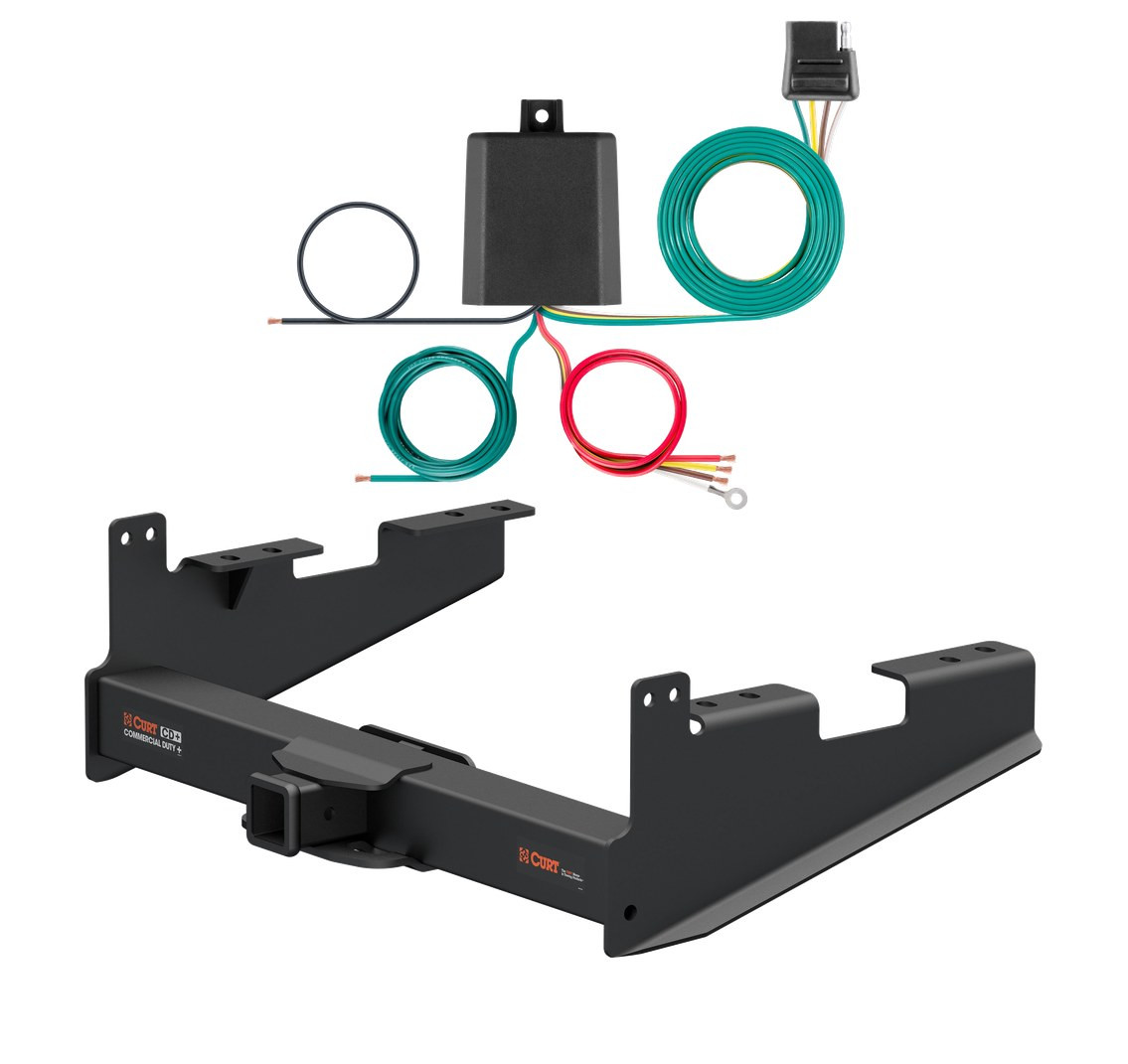2017 - 2019 Ford F-450 Super Duty Excluding cab & chassis Curt 2-1/2", Class 5 Trailer Tow Hitch + 4-flat Wiring Kit 15802 thumbnail 0
