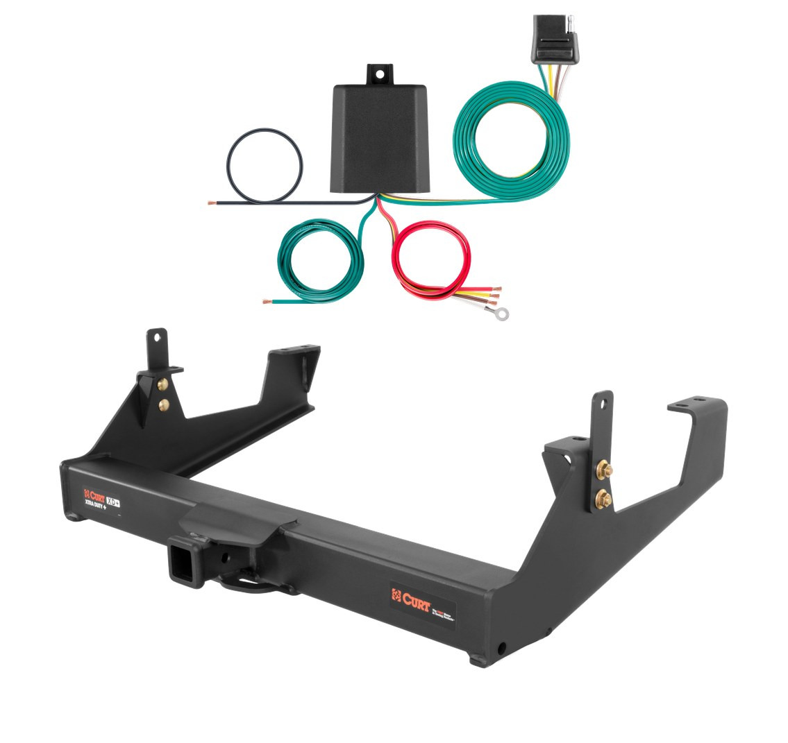 2011 - 2019 GMC Sierra 2500 HD 8' bed, excluding factory receiver, Tommy Gate lift or cab & chassis Curt 2", Class 5 Trailer Tow Hitch + 4-flat Wiring Kit 15460 thumbnail 0