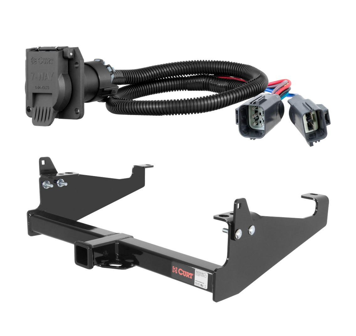 2020 - 2026 Ford F-550 Super Duty Cab & chassis with 34" frame width (O.D.) Curt 2", Class 4 Trailer Tow Hitch + 7-way Wiring Kit 14048 thumbnail 0