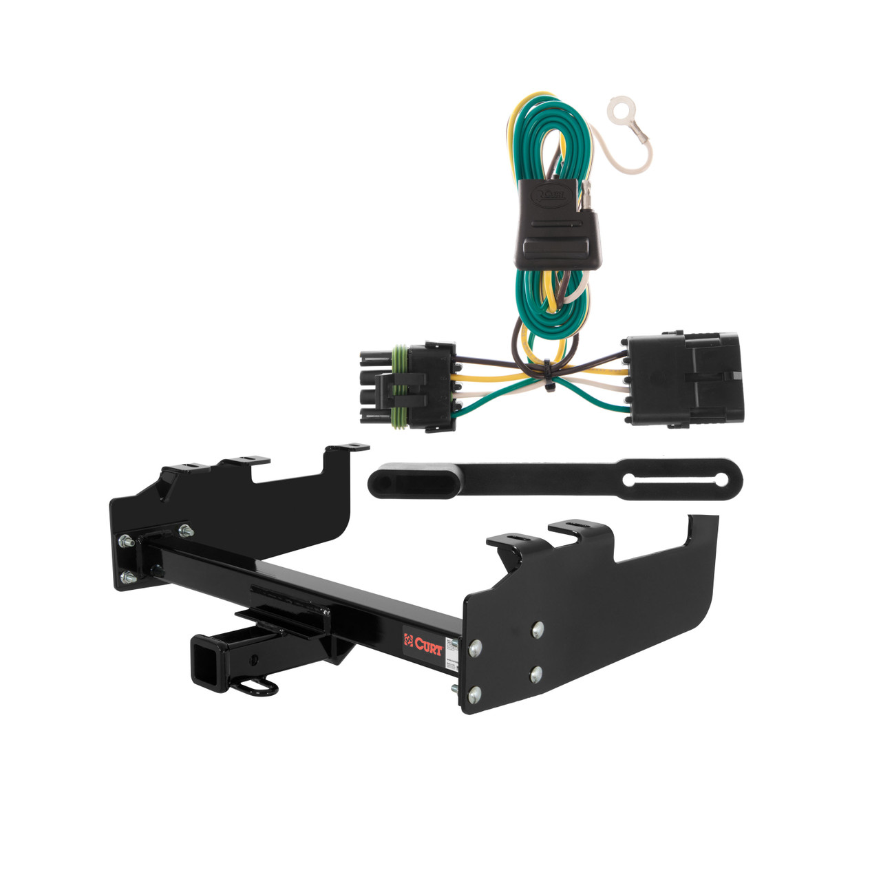1988 - 2000 GMC K2500 With 10" step bumper Curt 2", Class 3 Trailer Tow Hitch + 4-flat Wiring Kit 13099 thumbnail 0
