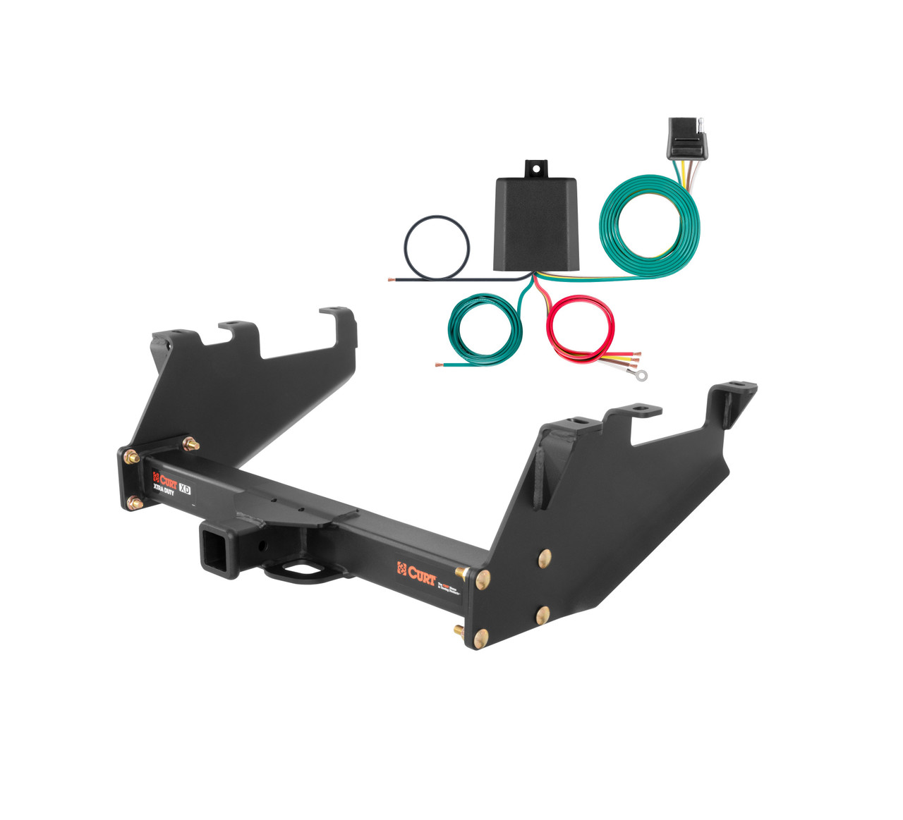 85 - 87 GMC K2500 With 10" step bumper Curt 2", Class 5 Trailer Tow Hitch + 4-flat Wiring Kit 15317 thumbnail 0