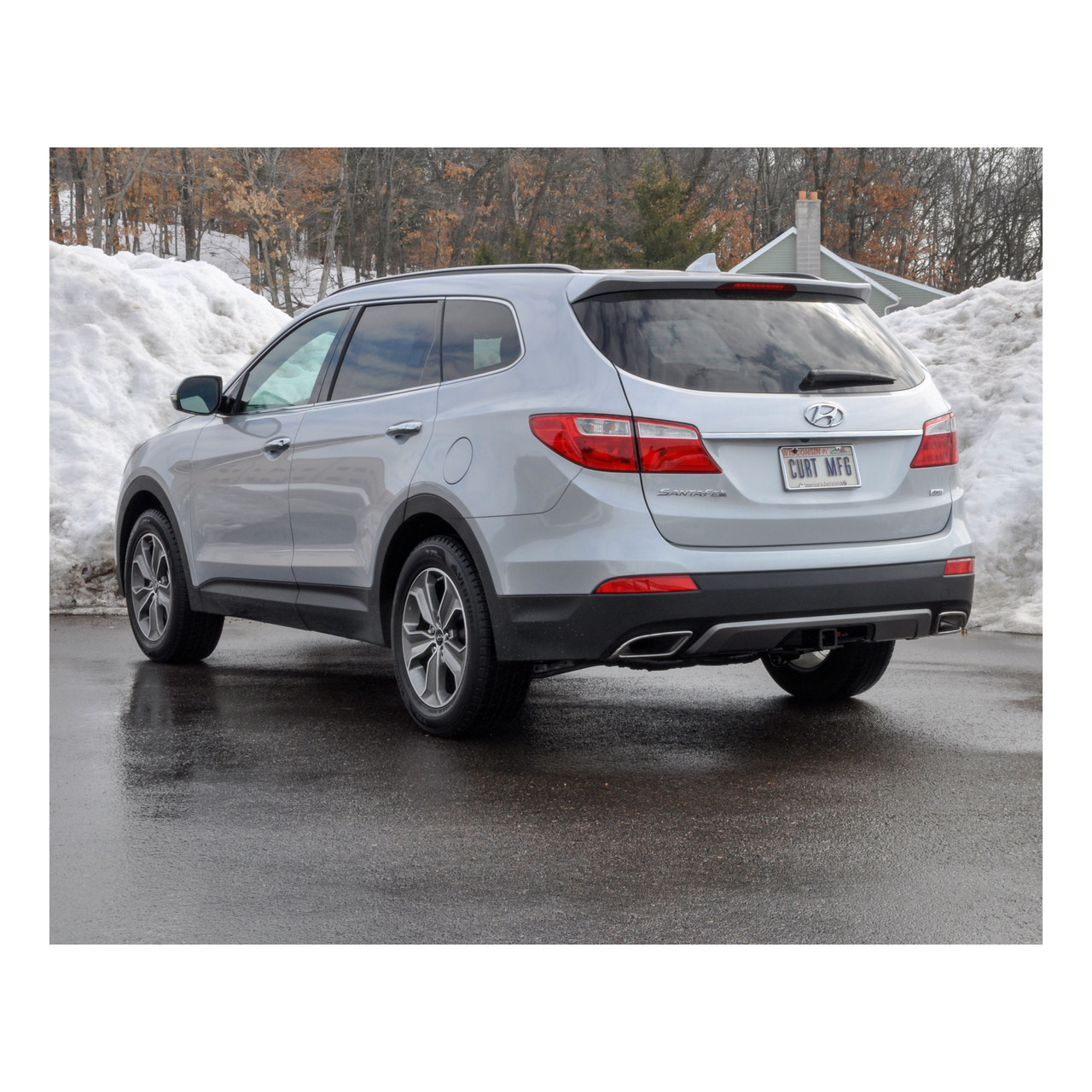2013 - 2018 Hyundai Santa Fe Curt 2", Class 3 Trailer Tow Hitch + 4-flat Wiring Kit 13153-3 thumbnail 4