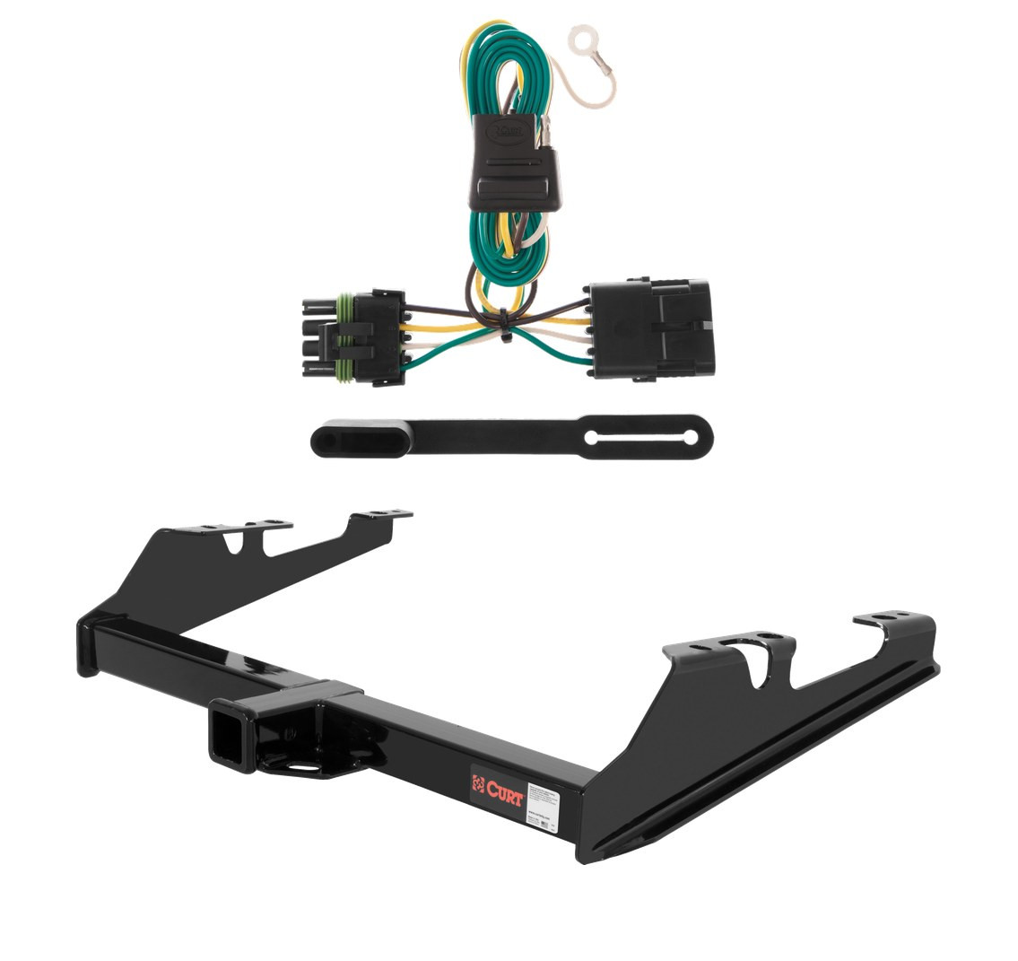 1988 - 2000 Chevrolet K3500 Excluding with dual exhaust, 10" step bumper or cab & chassis Curt 2", Class 3 Trailer Tow Hitch + 4-flat Wiring Kit 13082 thumbnail 0