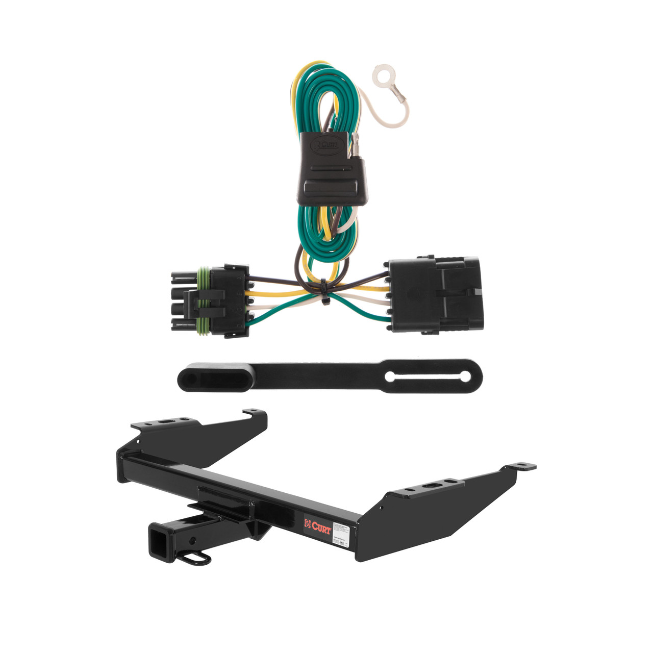 1988 - 2000 Chevrolet K2500 Excluding with dual exhaust, 10" step bumper or cab & chassis Curt 2", Class 4 Trailer Tow Hitch + 4-flat Wiring Kit 14081 thumbnail 0