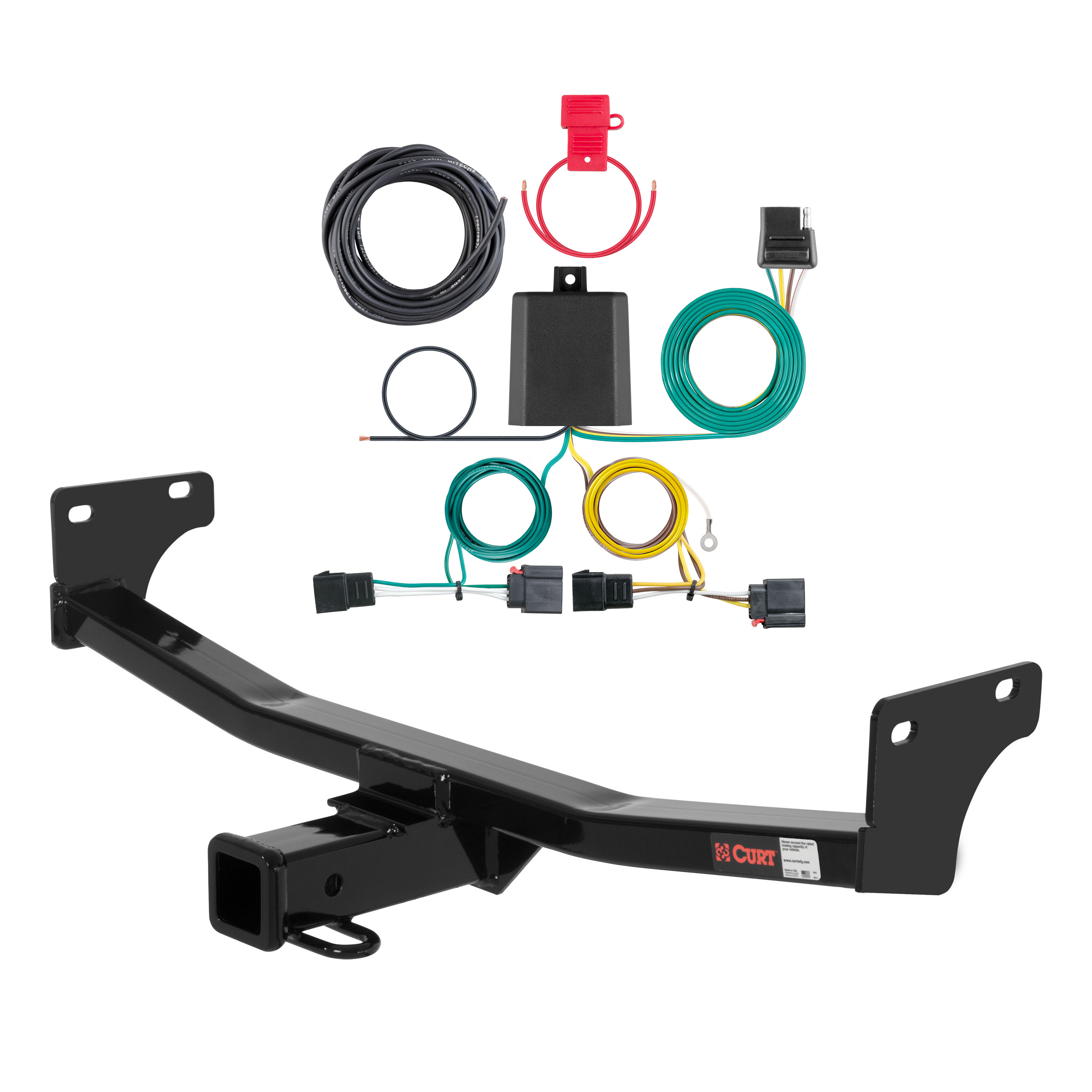 07 - 10 Jeep Patriot Curt 2", Class 3 Trailer Tow Hitch + 4-flat Wiring Kit 13548 thumbnail 0