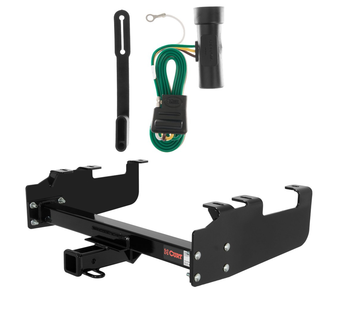 1975 - 1986 Chevrolet C20 With 10" step bumper Curt 2", Class 3 Trailer Tow Hitch + 4-flat Wiring Kit 13099 thumbnail 0