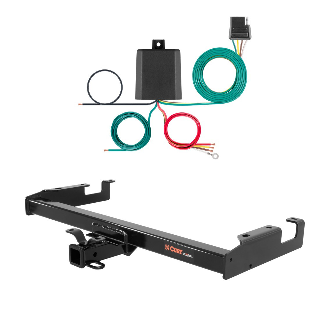 2001 - 2006 Chevrolet Silverado 3500 8' bed, excluding factory receiver, Tommy Gate lift, 10" drop bumper and cab & chassis Curt 2", Class 4 Trailer Tow Hitch + 4-flat Wiring Kit 14008 thumbnail 0