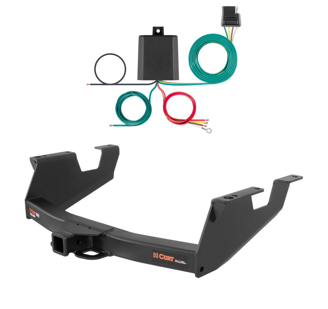 2011 - 2012 Chevrolet Silverado 3500 HD 8' bed, box delete Curt 2", Class 5 Trailer Tow Hitch + 4-flat Wiring Kit 15363 thumbnail 0