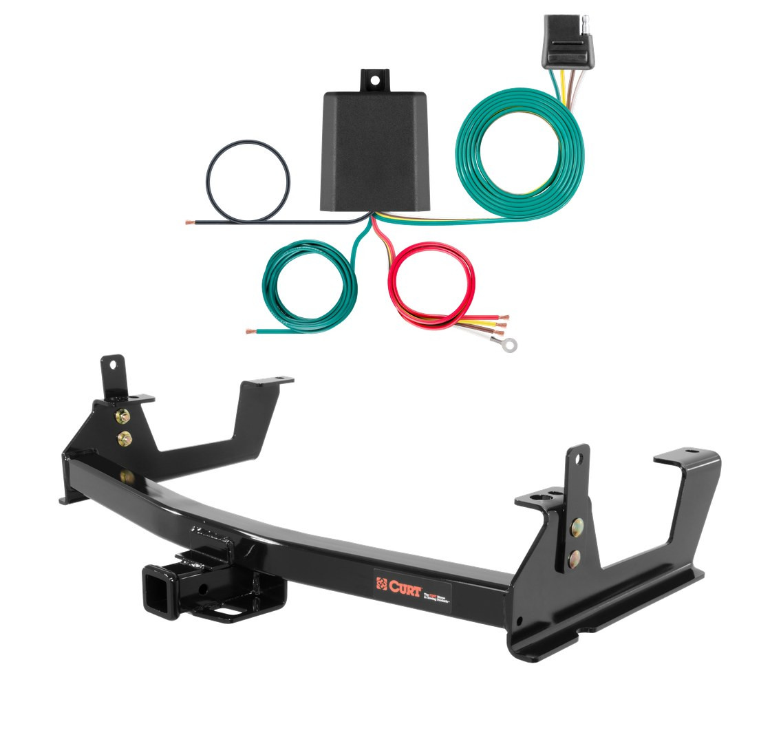 2015 - 2019 Chevrolet Silverado 3500 HD 8' bed, excluding factory receiver, Tommy Gate lift or cab & chassis Curt 2", Class 4 Trailer Tow Hitch + 4-flat Wiring Kit 14010 thumbnail 0