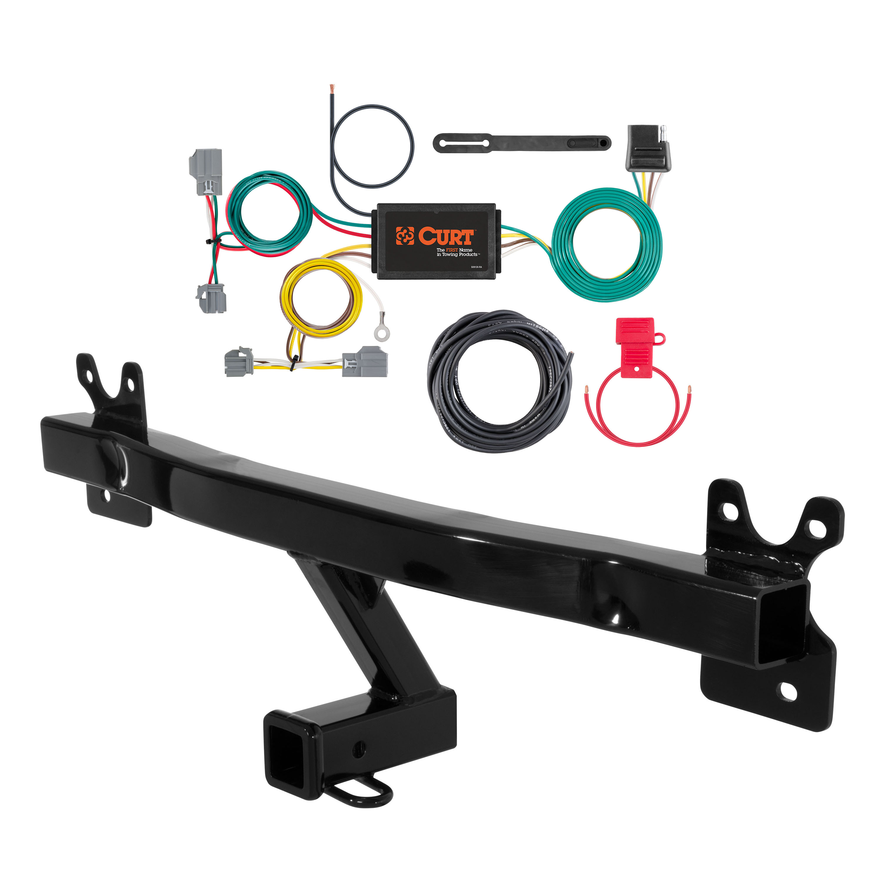 08 - 10 Volvo V70  Curt 2", Class 3 Trailer Tow Hitch + 4-flat Wiring Kit 13266 thumbnail 0