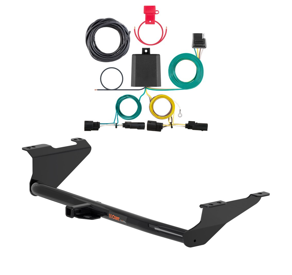 2017 - 2020 Chrysler Pacifica Pacifica w/o LED Tailights Curt 1-1/4", Class 2 Trailer Tow Hitch + 4-flat Wiring Kit 12180 thumbnail 0