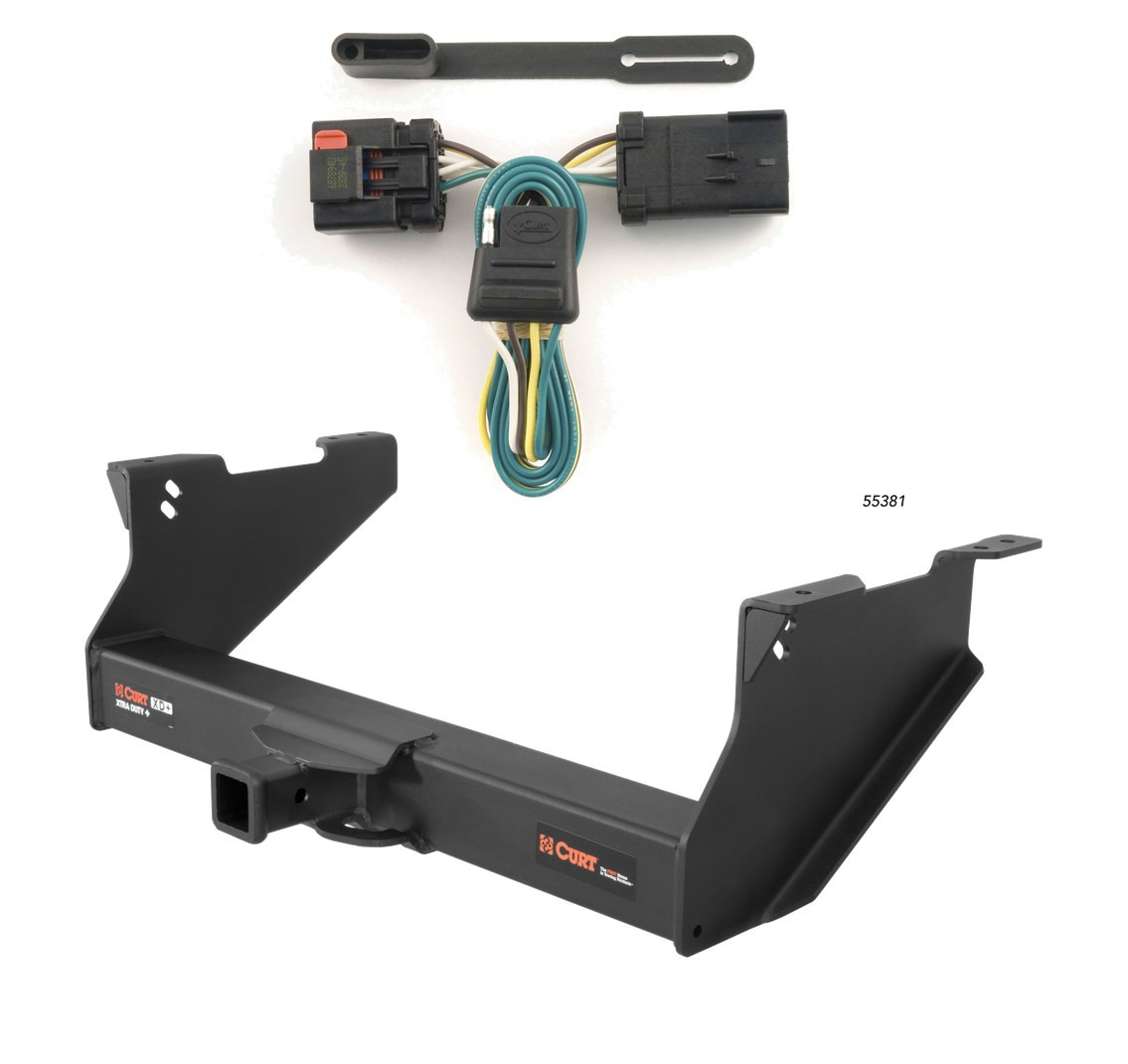 2003 - 2008 Dodge Ram 1500 With or without factory receiver (built in or after 11/02) Curt 2", Class 5 Trailer Tow Hitch + 4-flat Wiring Kit 15409-1 thumbnail 0