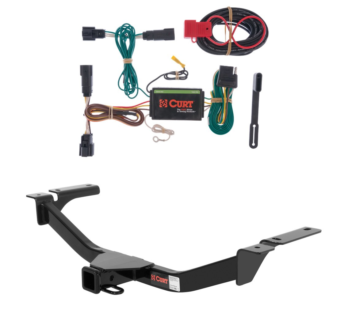 2011 - 2014 Ford Edge Fits beneath factory 1-1/4" receiver hitch Curt 2", Class 3 Trailer Tow Hitch + 4-flat Wiring Kit 13067 thumbnail 0