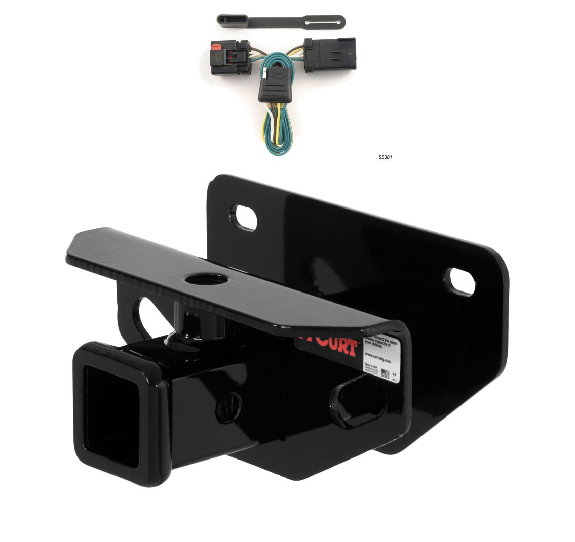 2003 - 2010 Dodge Ram 3500 Excluding factory receiver Curt 2", Class 3 Trailer Tow Hitch + 4-flat Wiring Kit 13333 thumbnail 0