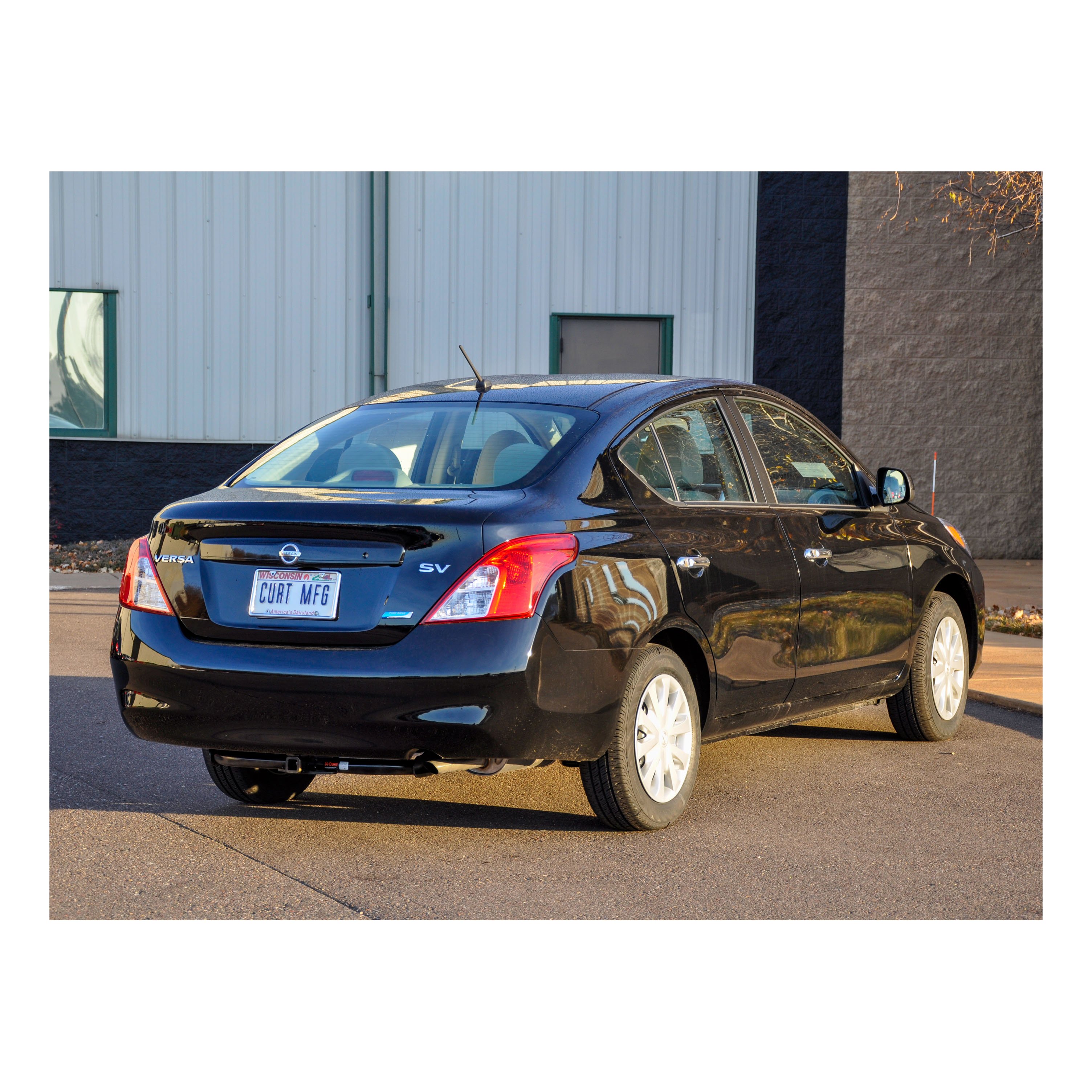 2014 - 2019 Nissan Versa Sedan Curt 1-1/4", Class 1 Trailer Tow Hitch + 4-flat Wiring Kit 11256 thumbnail 4