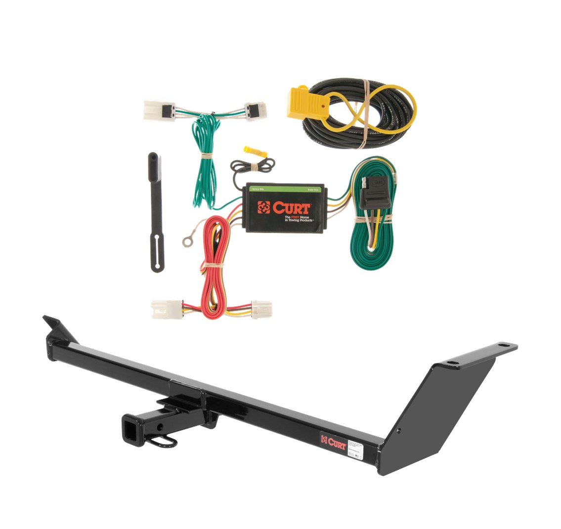 2011 - 2014 Mitsubishi Lancer Hatchback, excluding fore to aft mufflers Curt 1-1/4", Class 1 Trailer Tow Hitch + 4-flat Wiring Kit 11479 thumbnail 0