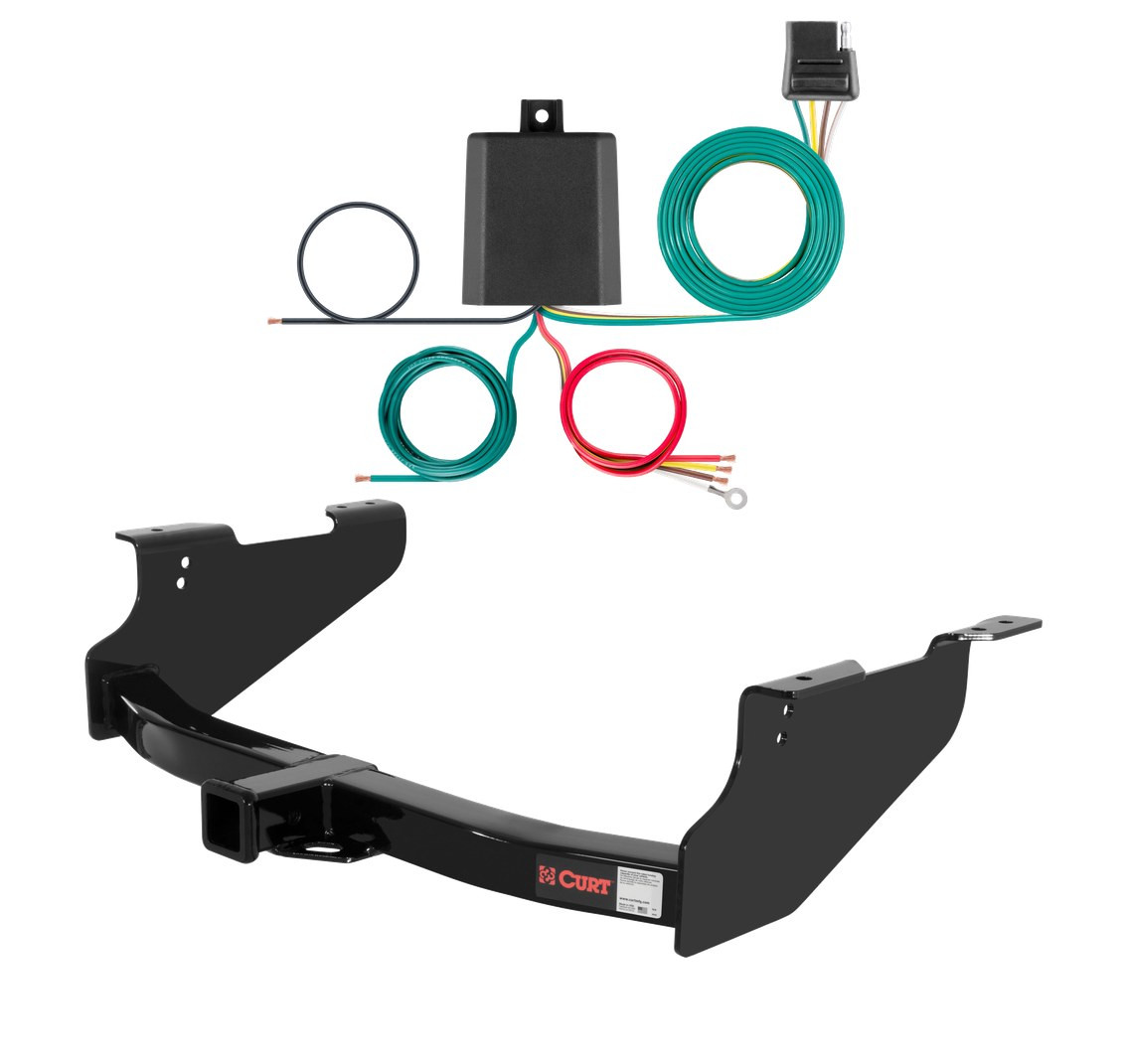 2011 - 2024 RAM 2500 6' bed, excluding factory receiver Curt 2", Class 3 Trailer Tow Hitch + 4-flat Wiring Kit 13361 thumbnail 0