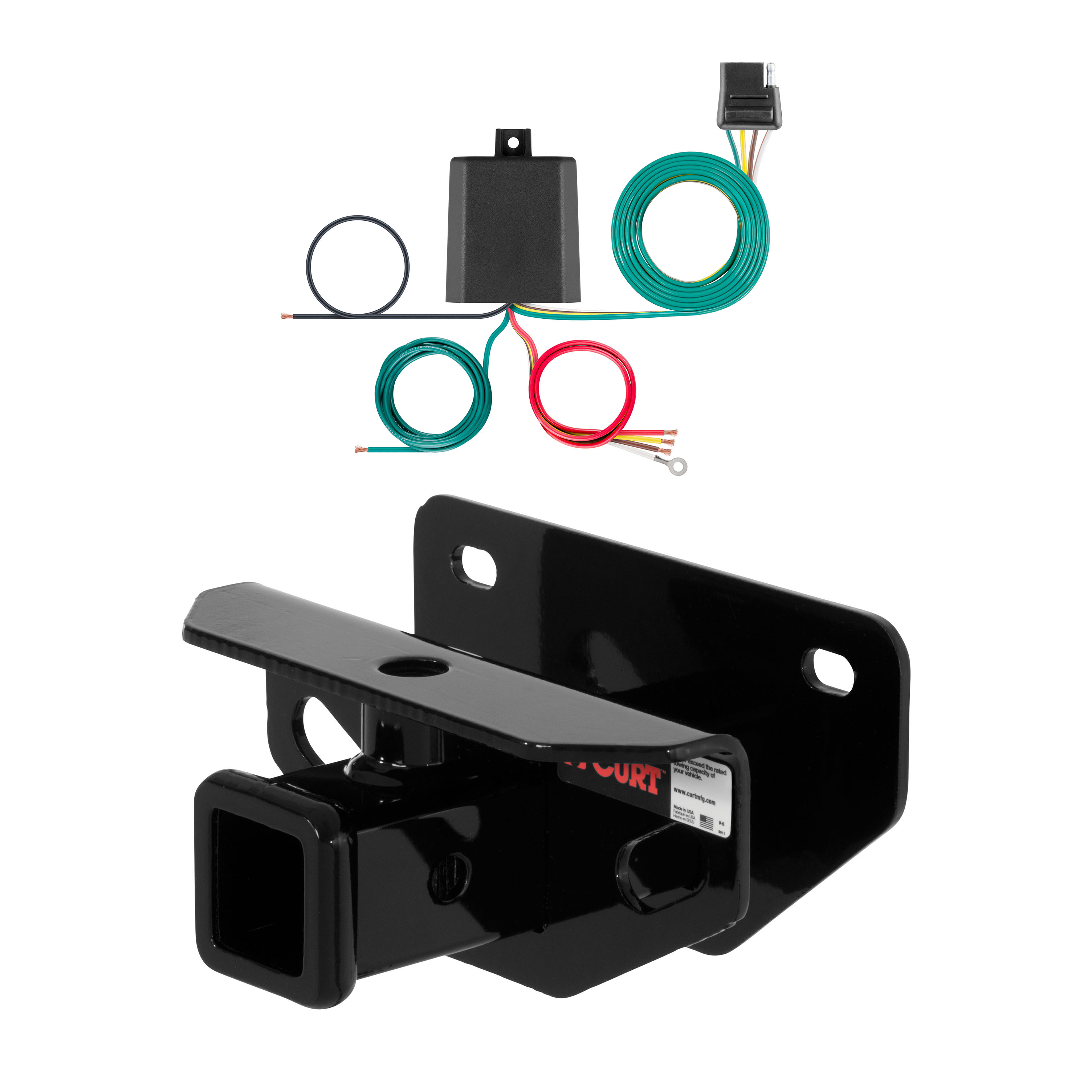 11 - 13 Ram 2500 6' bed, excluding factory receiver Curt 2", Class 3 Trailer Tow Hitch + 4-flat Wiring Kit 13333 thumbnail 0