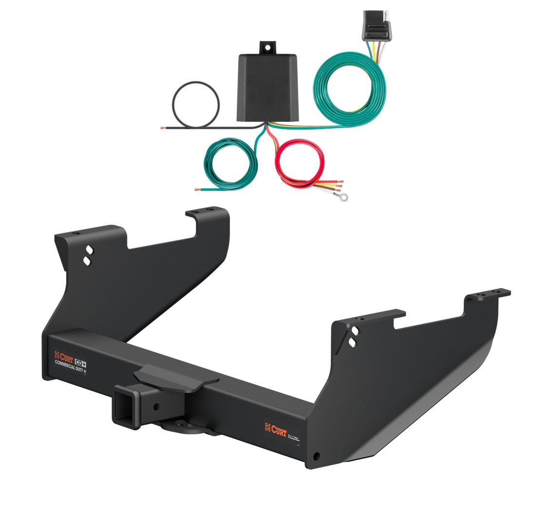 2014 - 2017 RAM 2500 8' bed, with or without factory receiver Curt 2-1/2", Class 5 Trailer Tow Hitch + 4-flat Wiring Kit 15803 thumbnail 0