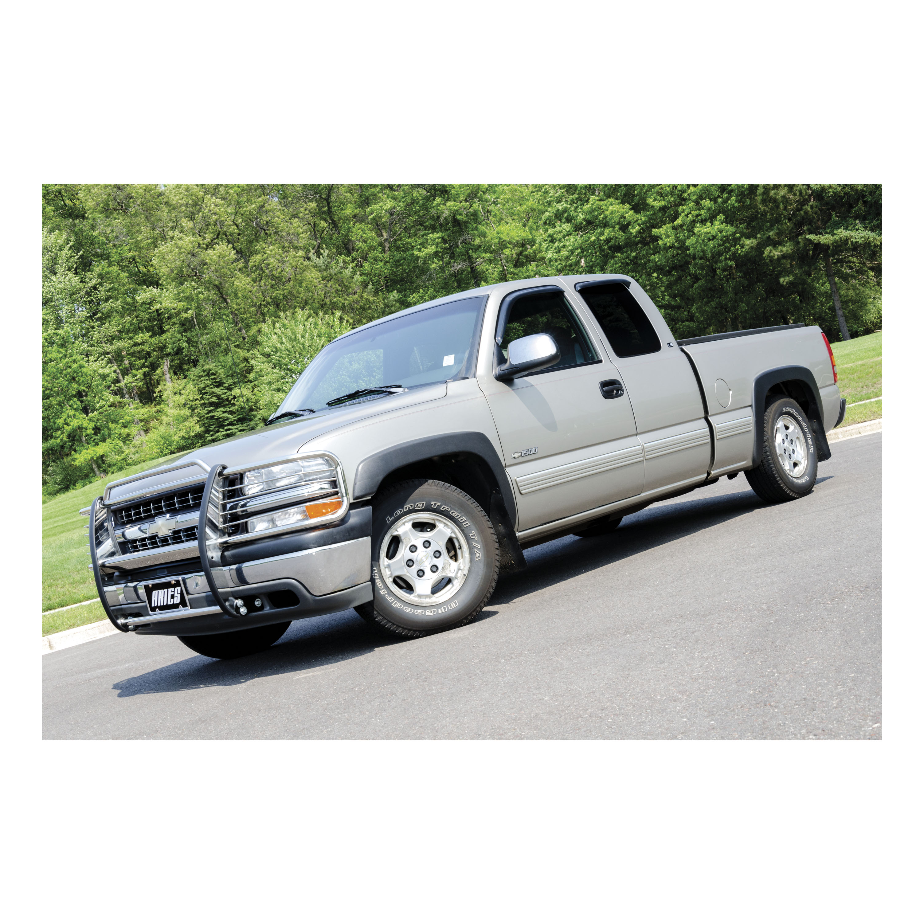 ARIES 4043-2 1-1/2-Inch Polished Stainless Steel Grille Guard, No-Drill, Select Chevrolet Silverado 1500, Suburban, Tahoe thumbnail 2