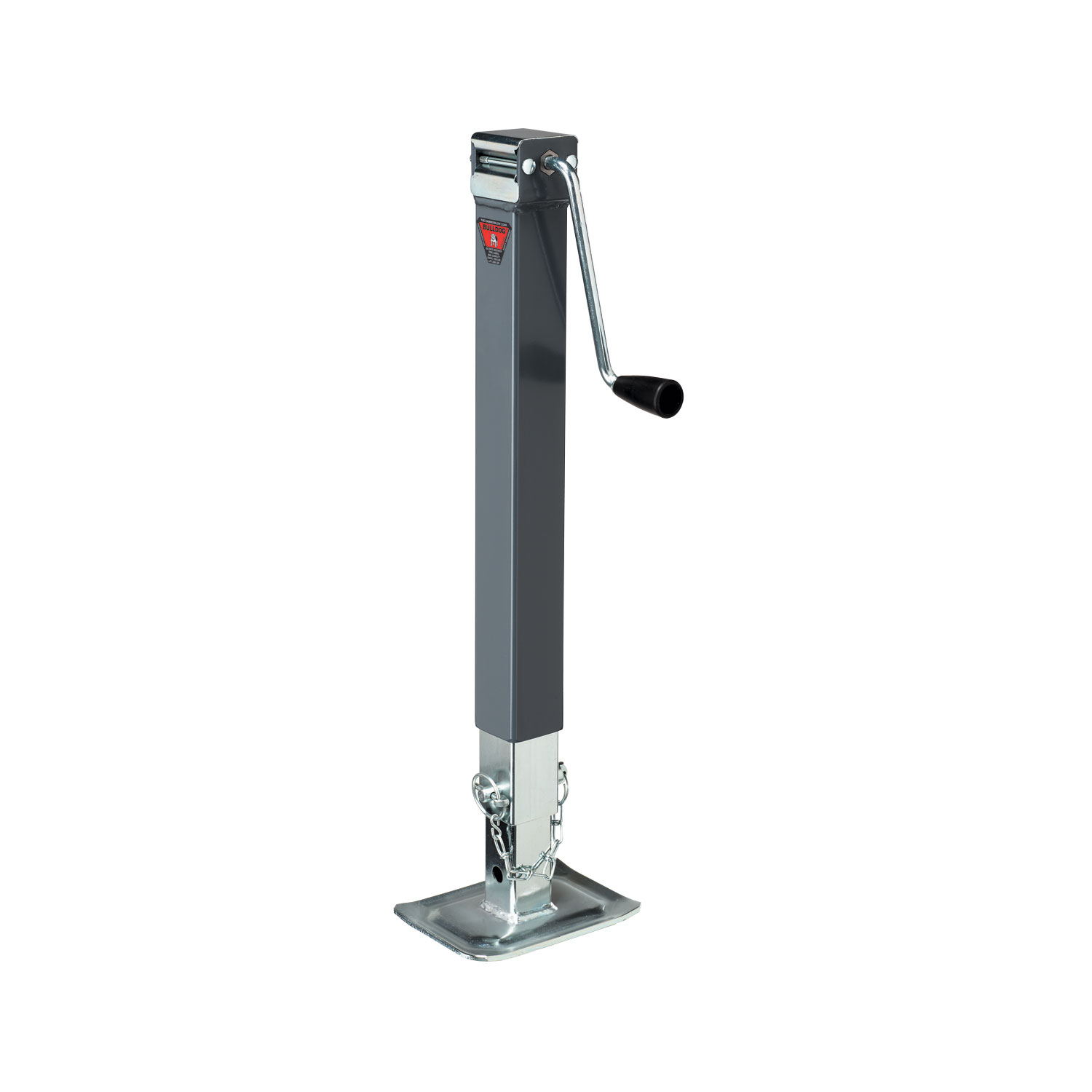 Bulldog Square Trailer Jack, No Mount, 8,000 lbs. Support Capacity, Side Wind, Weld-On, 15 in. Travel BD190754 thumbnail 0