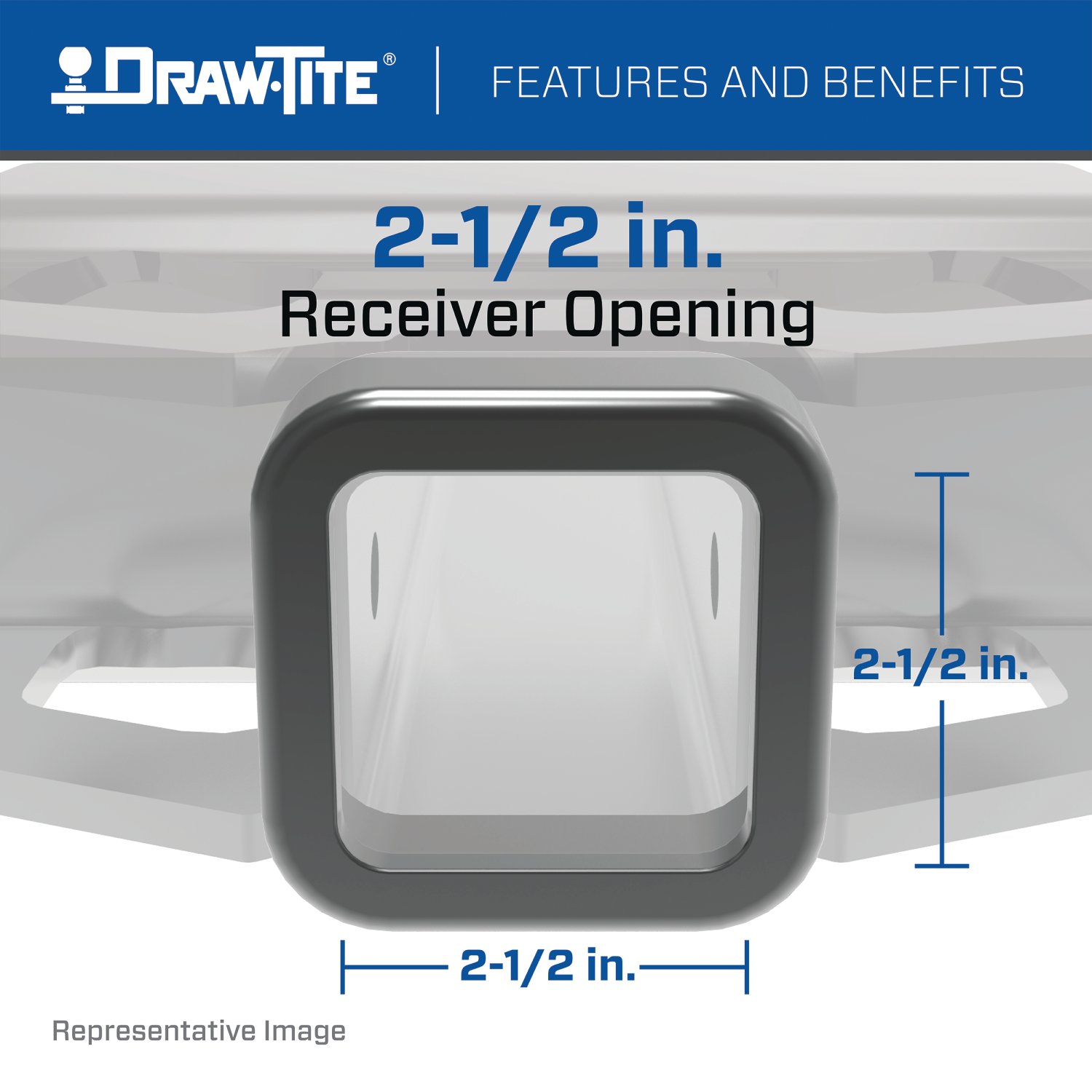 Draw-tite Titan® Class 5 Trailer Hitch, 2-1/2" Square Receiver, Black for Select Chevrolet Express 2500, Chevrolet Express 3500, GMC Savana 2500, GMC Savana 3500 45507 thumbnail 1