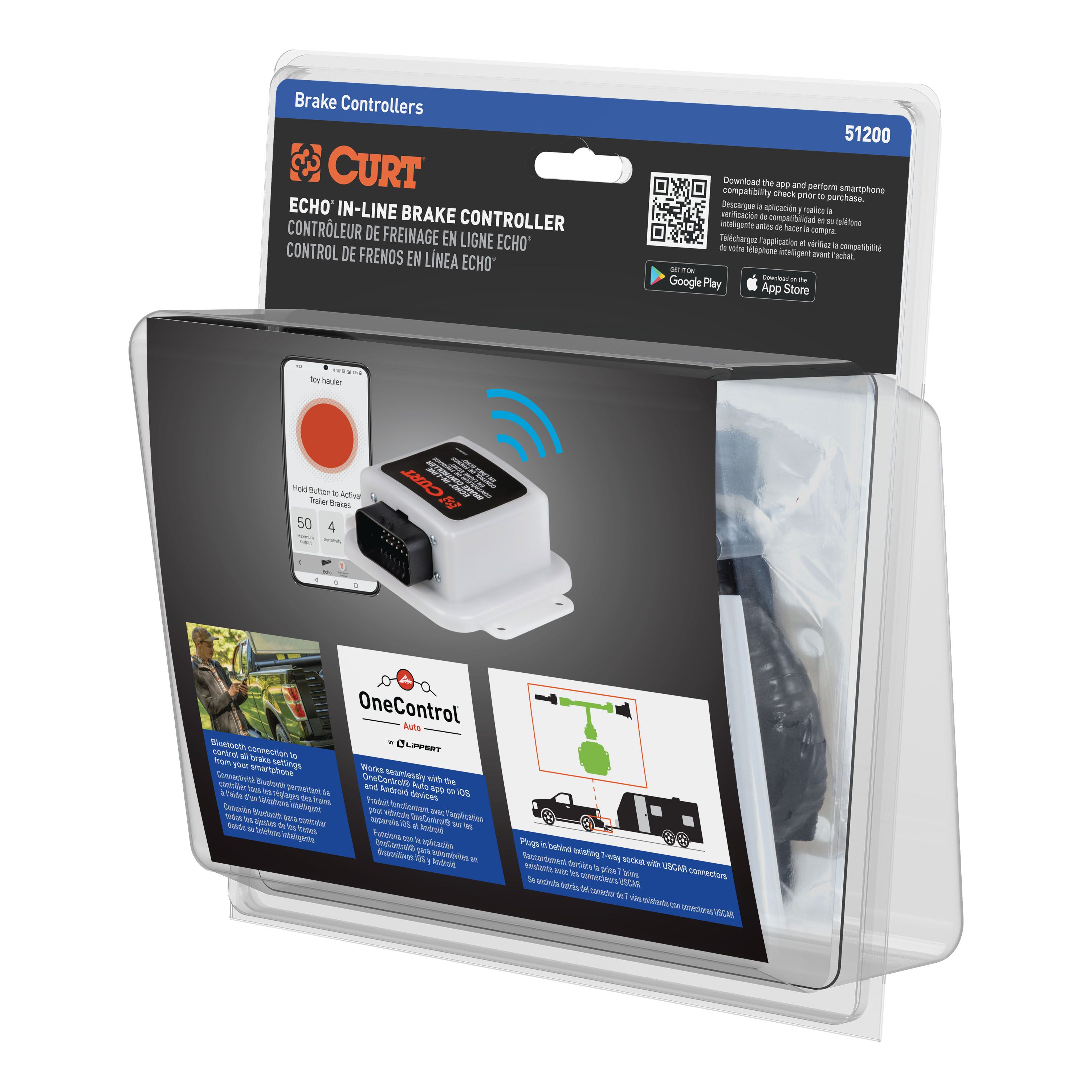 2011-2025 RAM 1500 CURT  Echo In-Line Bluetooth Trailer Brake Controller thumbnail 6